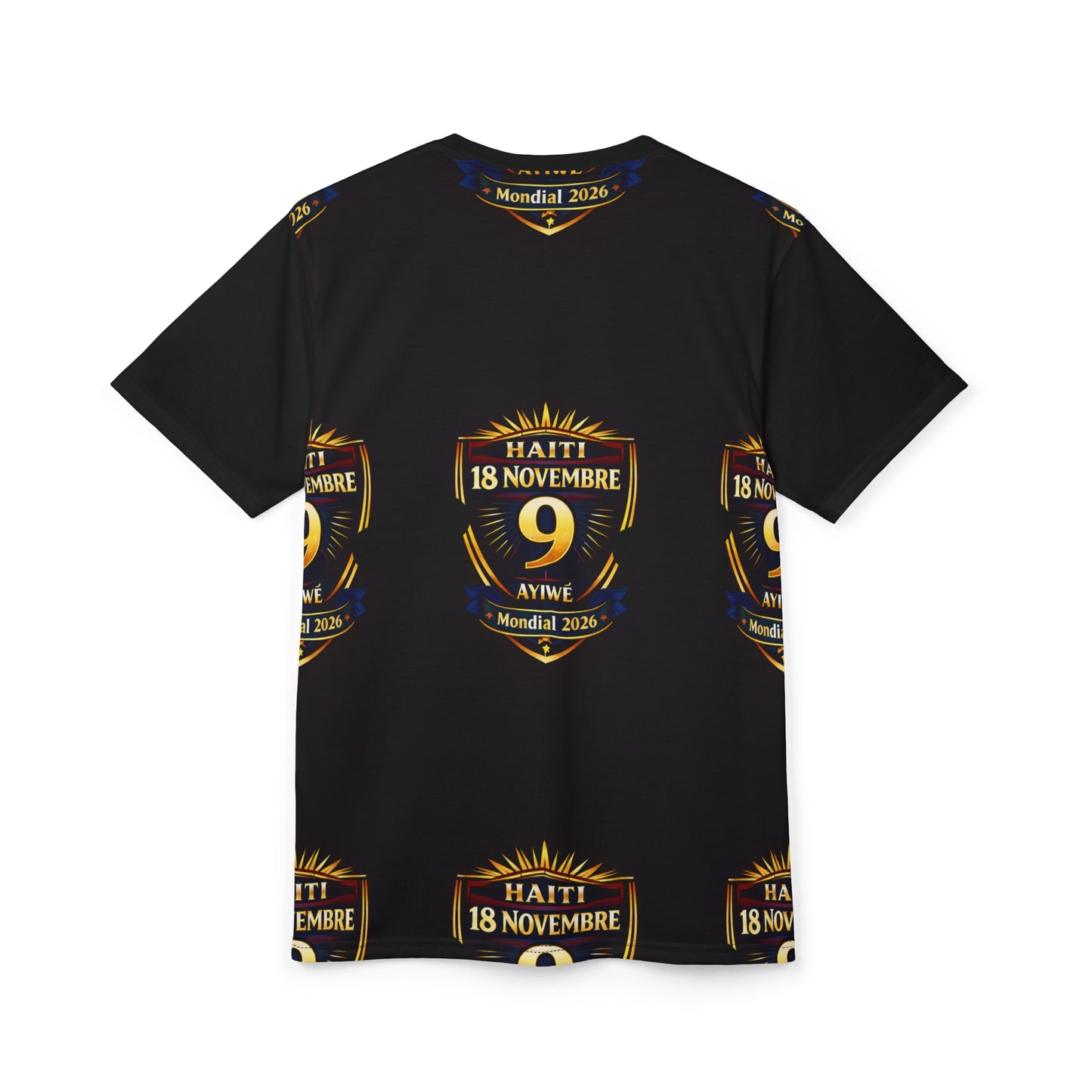Ayiti18WC Ayibobo1 Unisex Cut & Sew Tee (AOP) by AyiWe F&S - AyiWé Fashion & Style