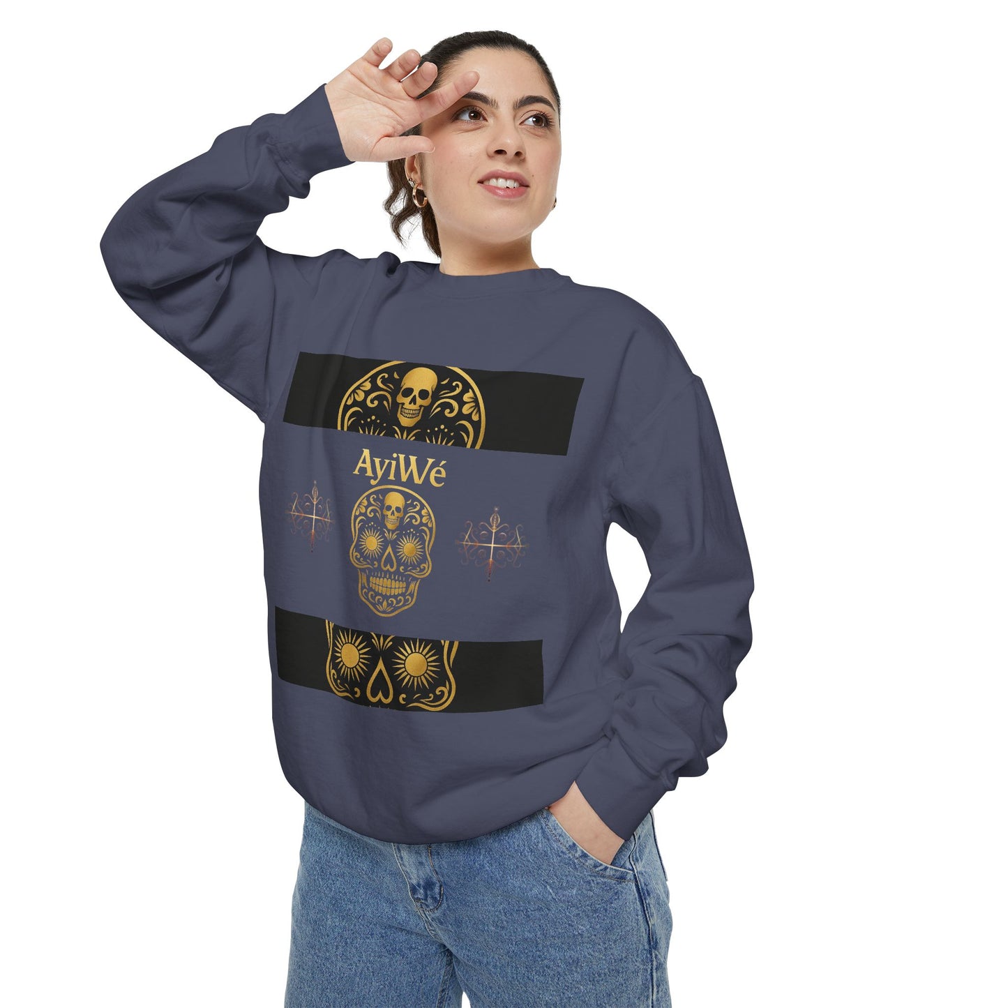 4K-Ayi Unisex Garment-Dyed Sweatshirt. Powered by AyiWe FS