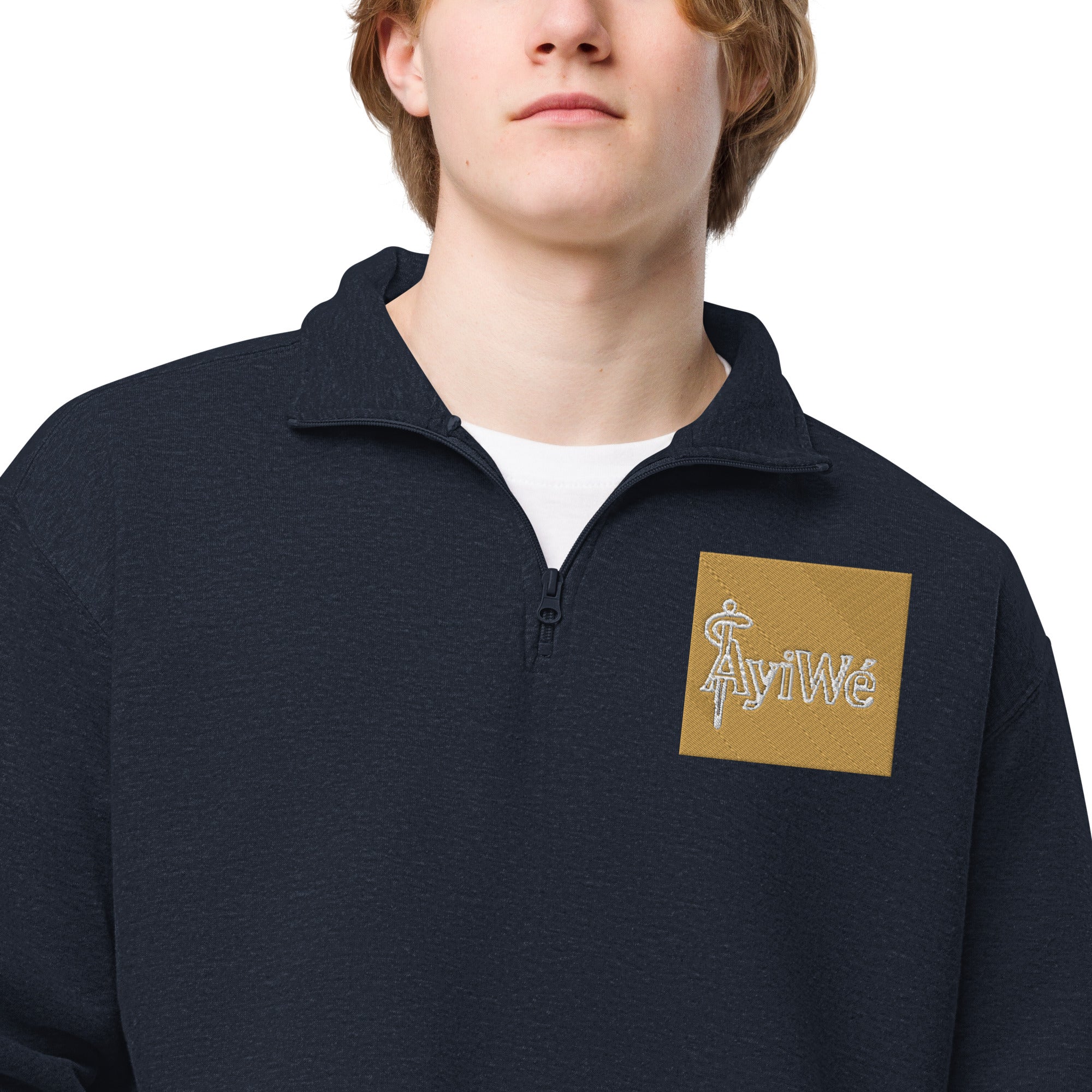 F - Cube1 Unisex fleece pullover, Powered by AyiWé F&S - AyiWé Fashion & Style
