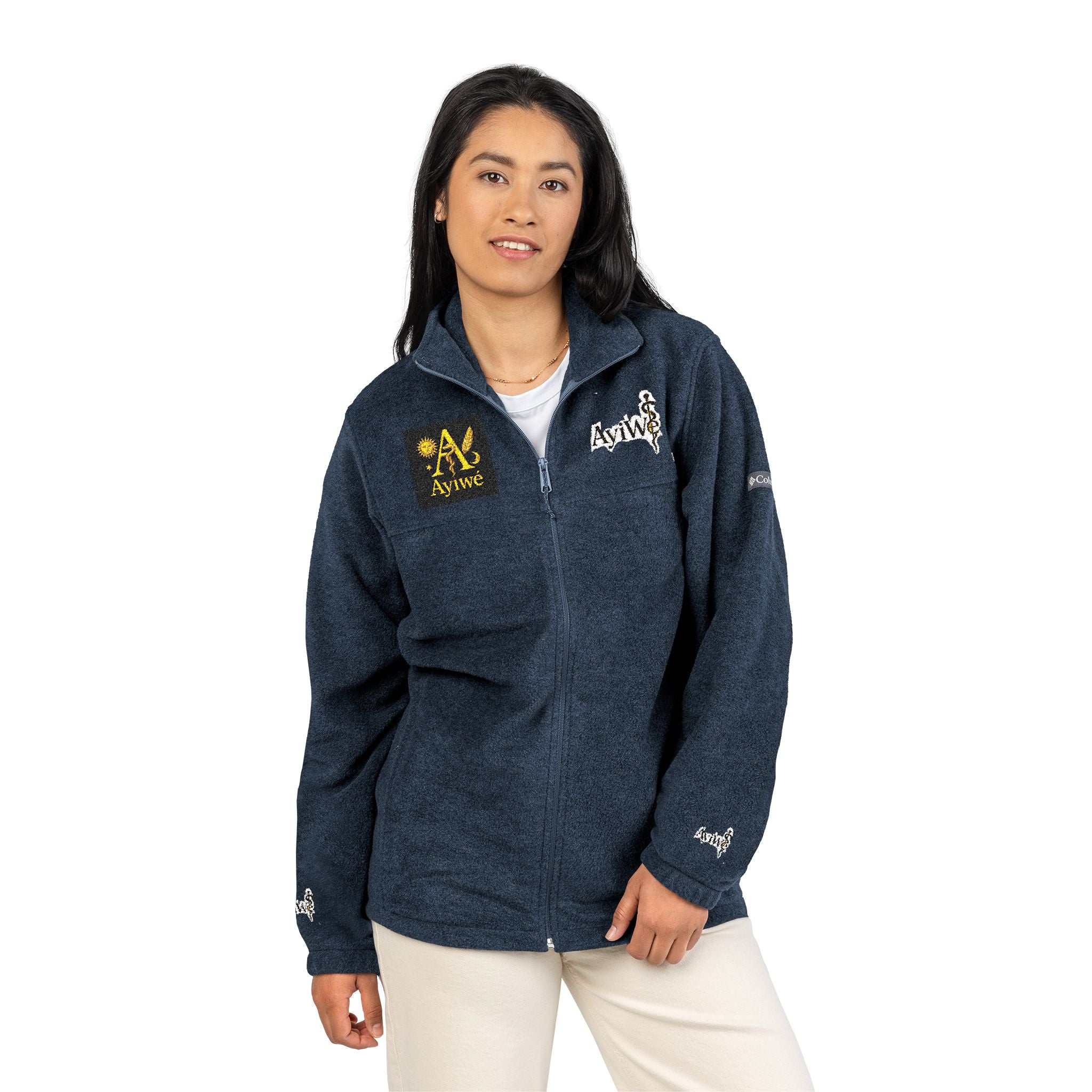 1A-AyiWé-Fibonacci8 Unisex Columbia Fleece Jacket (Embroidery)