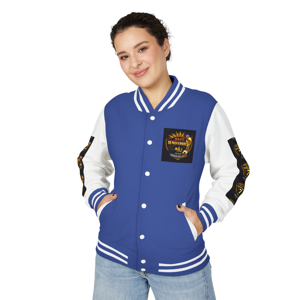 Haiti - Mondial2026 Unisex Heavyweight Letterman Jacket by AyiWe F&S - AyiWé Fashion & Style