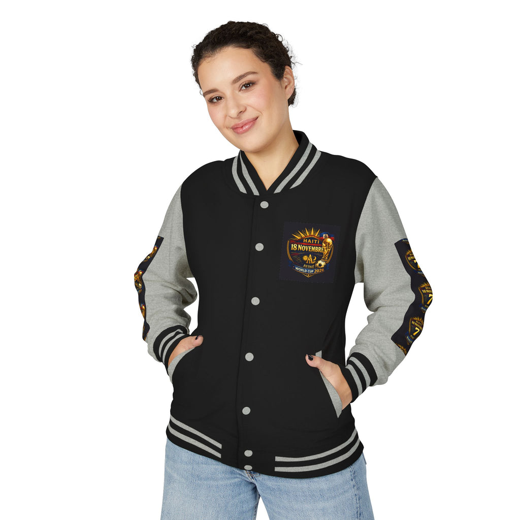 Haiti - Mondial2026 Unisex Heavyweight Letterman Jacket by AyiWe F&S - AyiWé Fashion & Style
