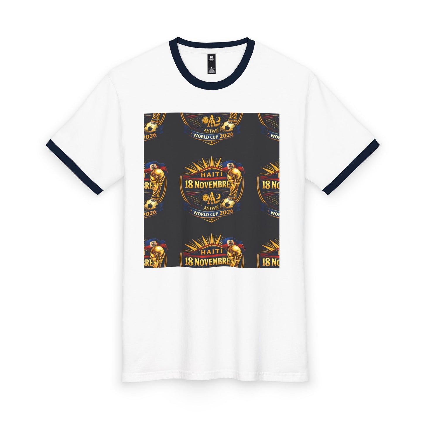 Ayiti - 18Nov. WC2026 Men's Staple Ringer Tee by AyiWe f&S - AyiWé Fashion & Style