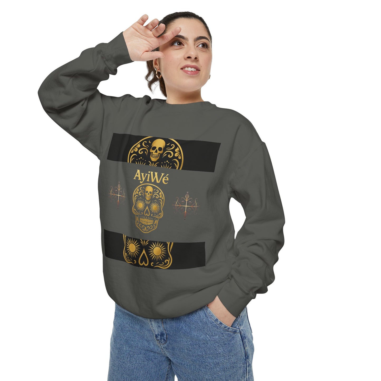 4K-Ayi Unisex Garment-Dyed Sweatshirt. Powered by AyiWe FS