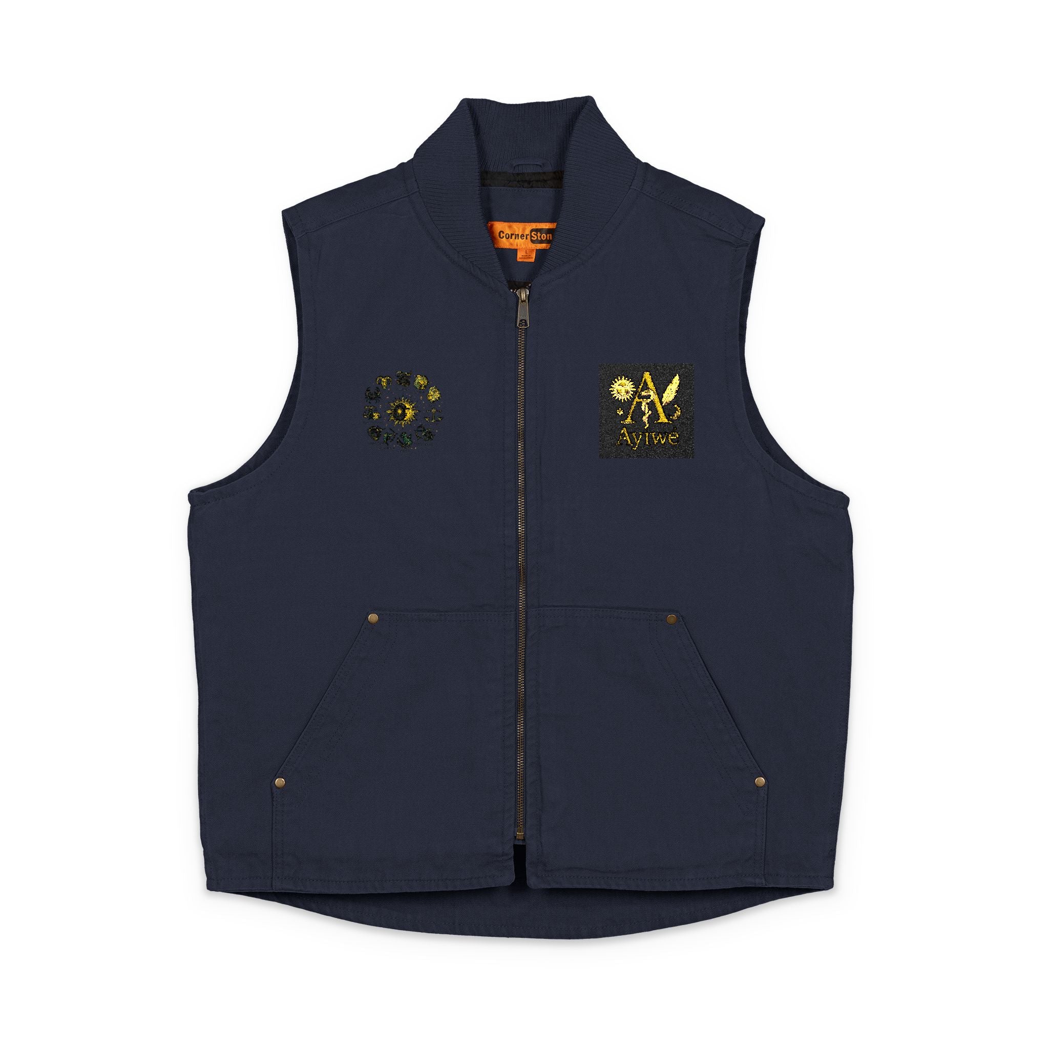 CornerStoneAyi01® Washed Duck Cloth Vest (Embroidery). Powered by AyiWe F&S