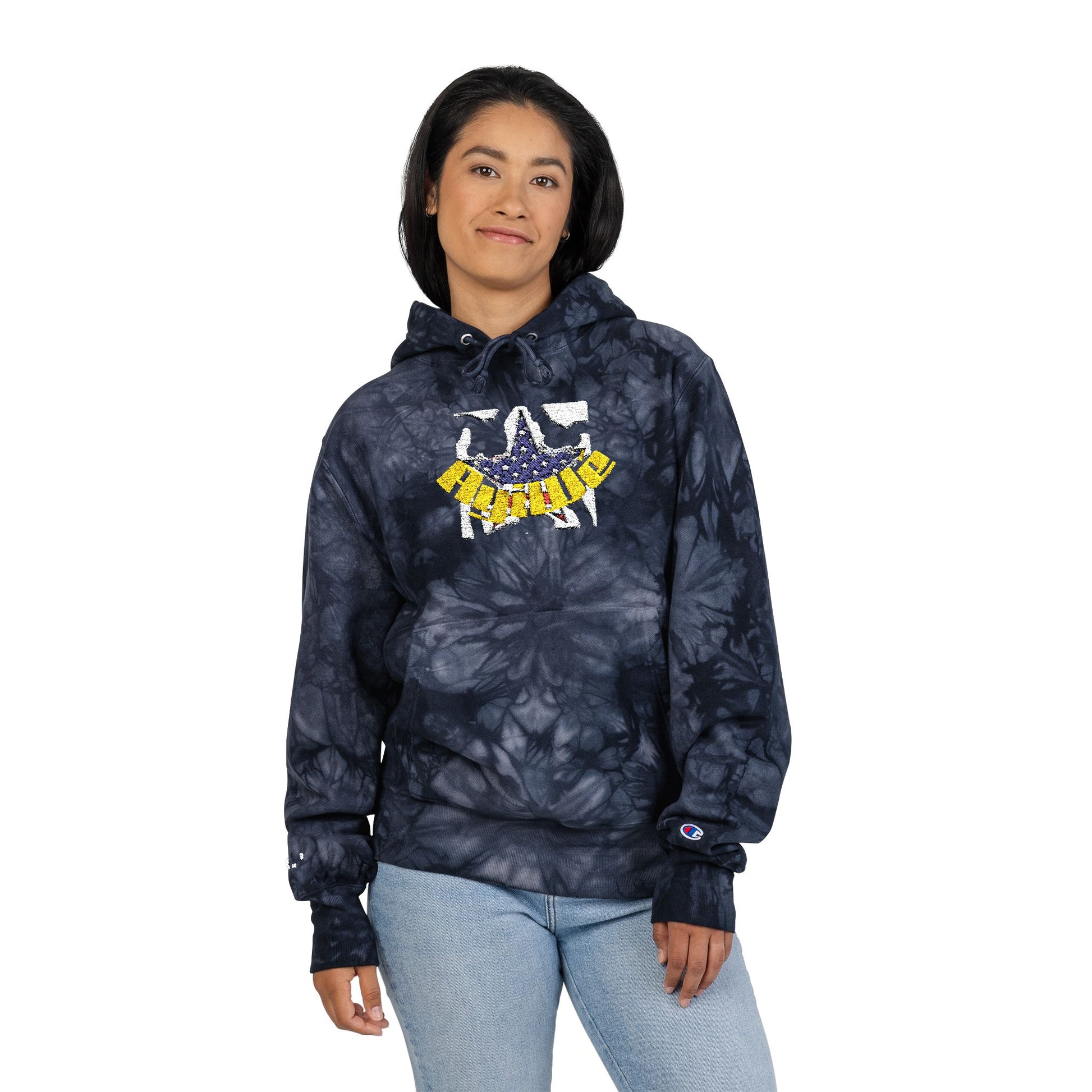 Unisex Champion Tie - Dye Hoodie (Embroidery) - AyiWé Fashion & Style