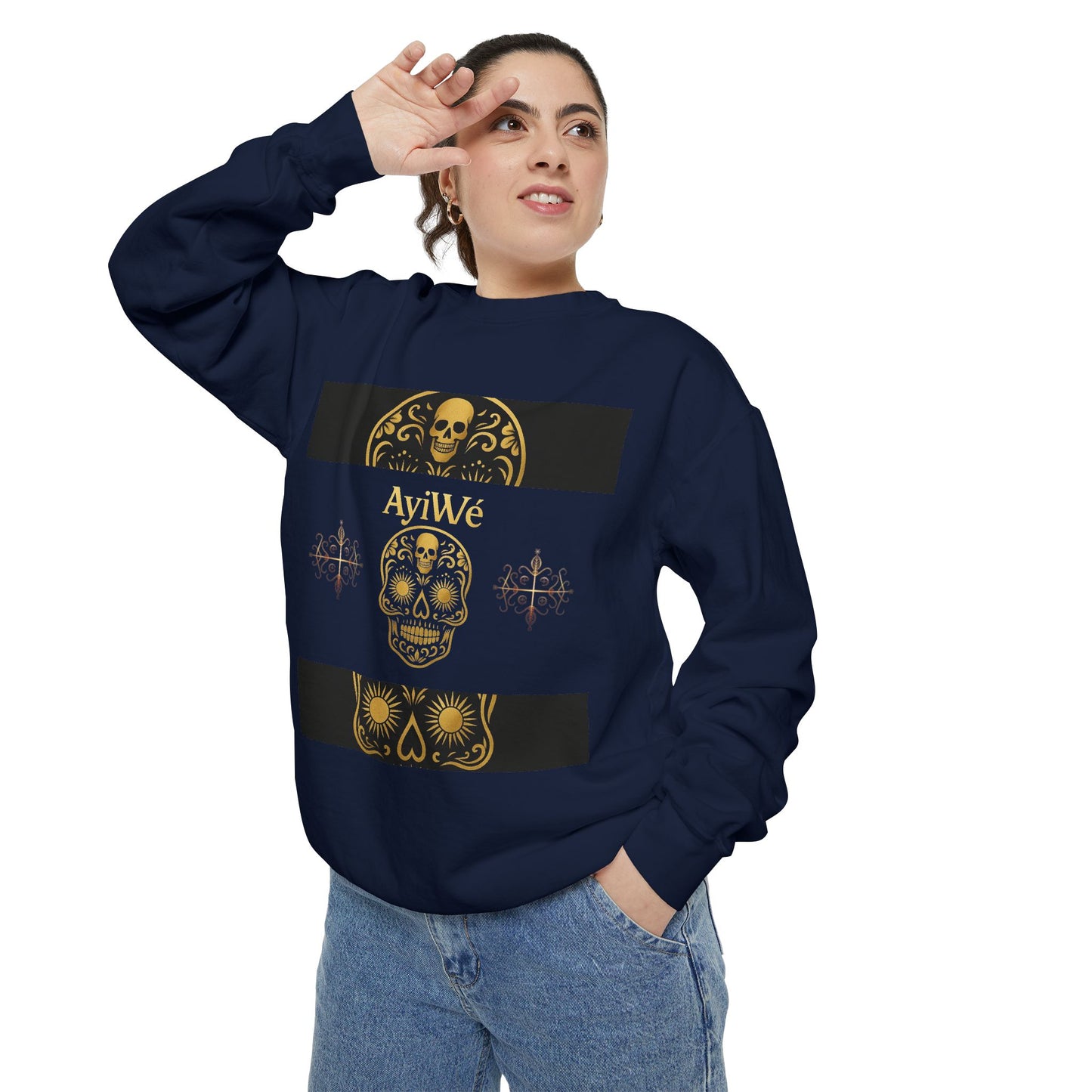 4K-Ayi Unisex Garment-Dyed Sweatshirt. Powered by AyiWe FS