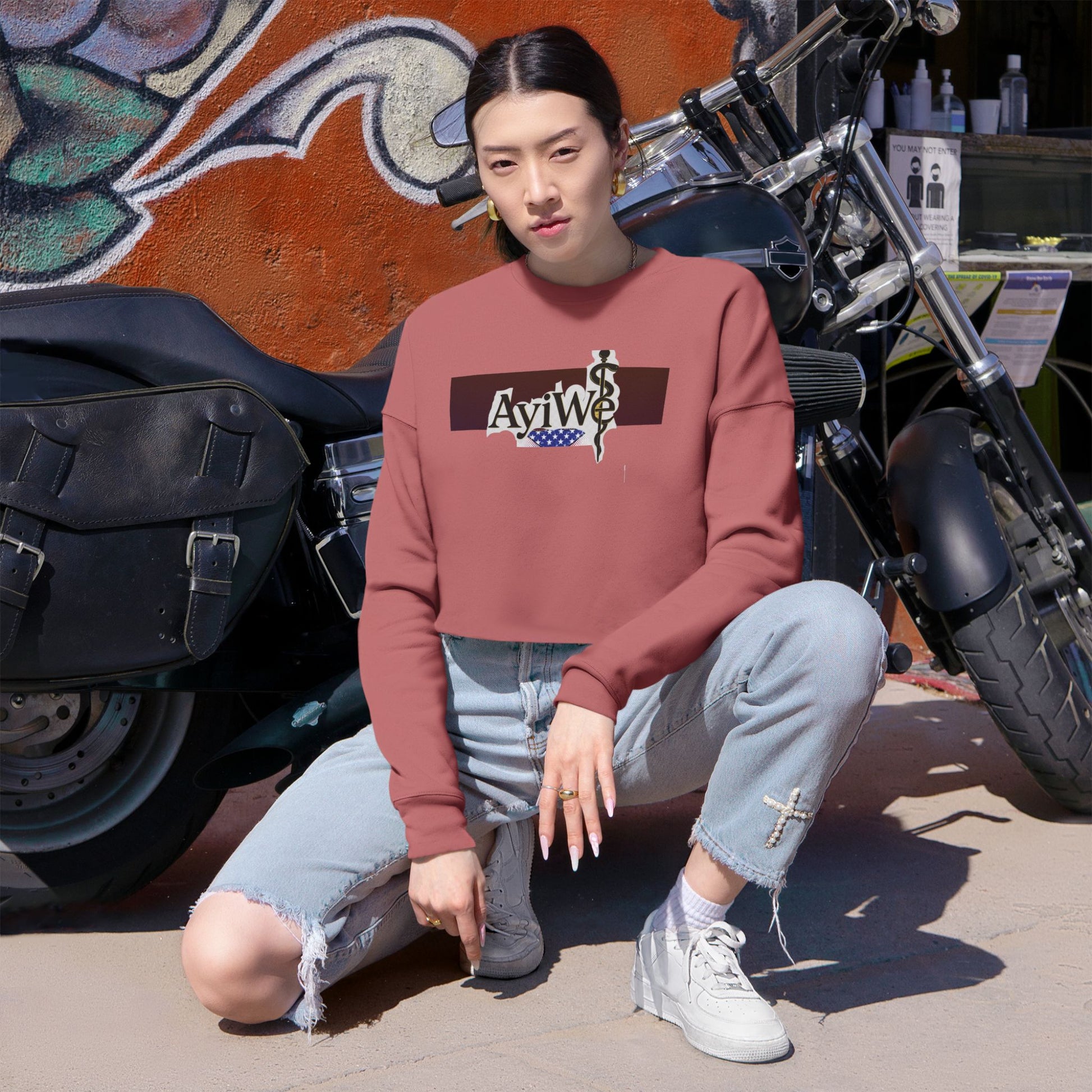 Ayi - Wé Star Women's Cropped Sweatshirt - AyiWé Fashion & Style