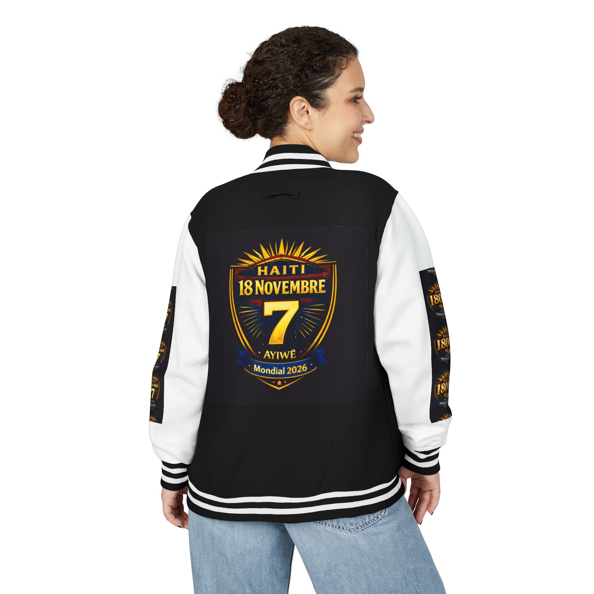 Haiti - Mondial2026 Unisex Heavyweight Letterman Jacket by AyiWe F&S - AyiWé Fashion & Style