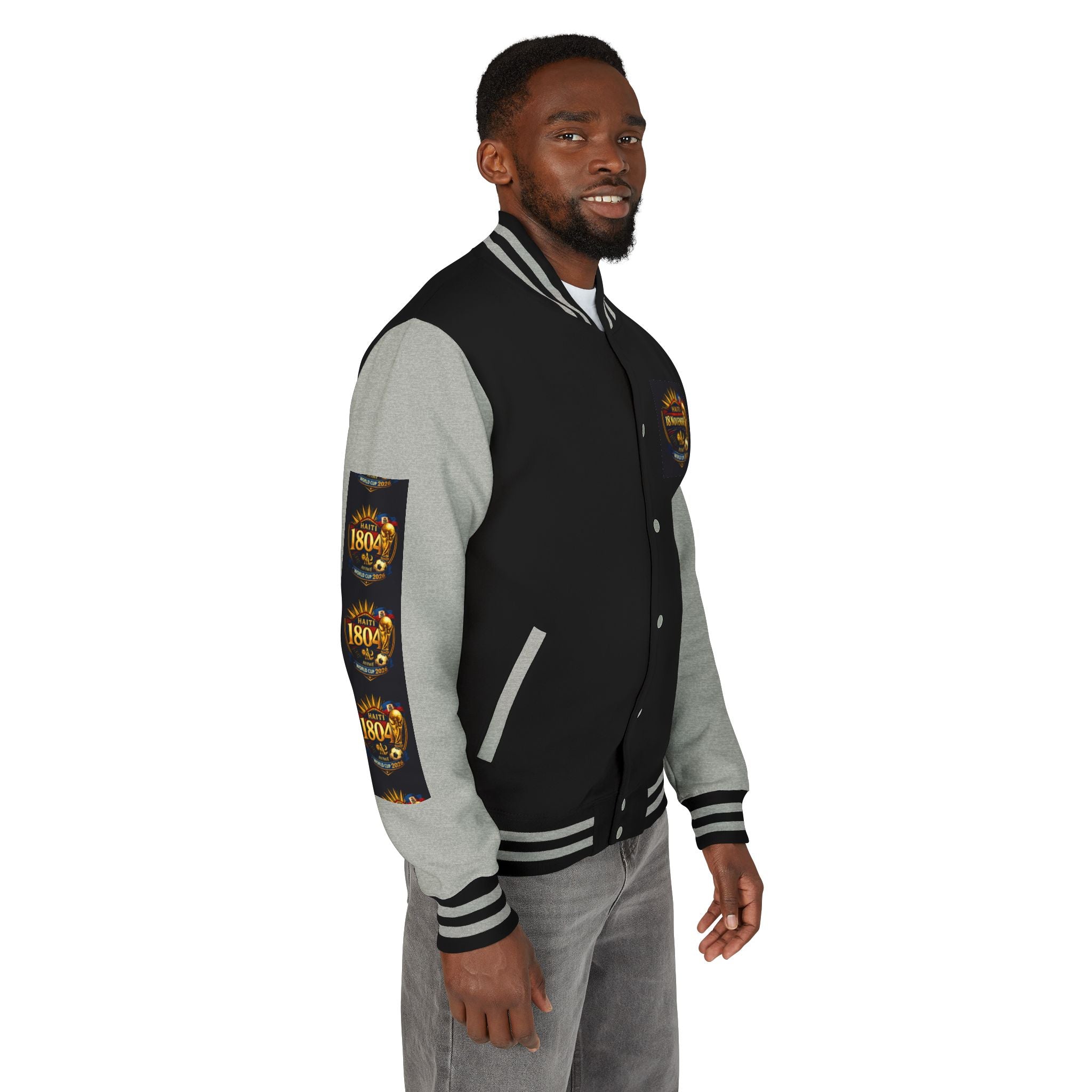Haiti - Mondial2026 Unisex Heavyweight Letterman Jacket by AyiWe F&S - AyiWé Fashion & Style