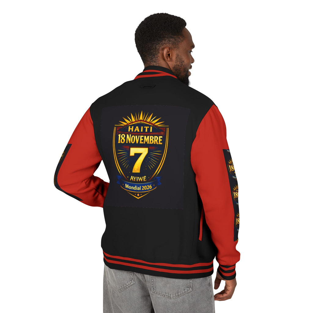 Haiti - Mondial2026 Unisex Heavyweight Letterman Jacket by AyiWe F&S - AyiWé Fashion & Style