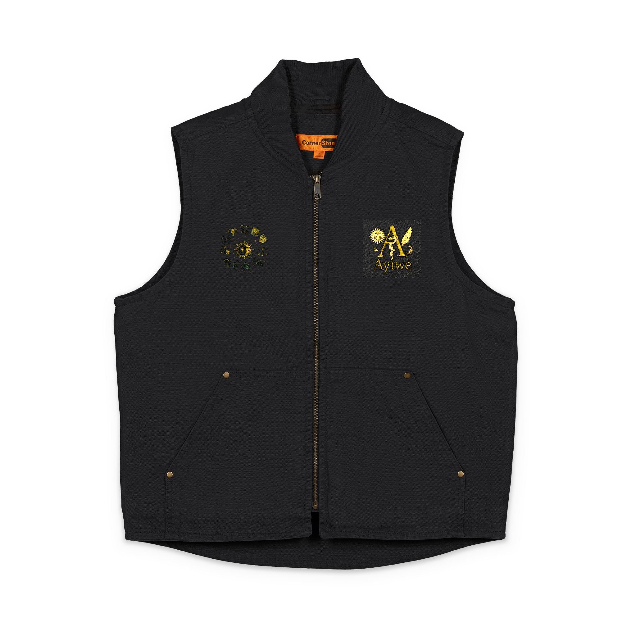 CornerStoneAyi01® Washed Duck Cloth Vest (Embroidery). Powered by AyiWe F&S