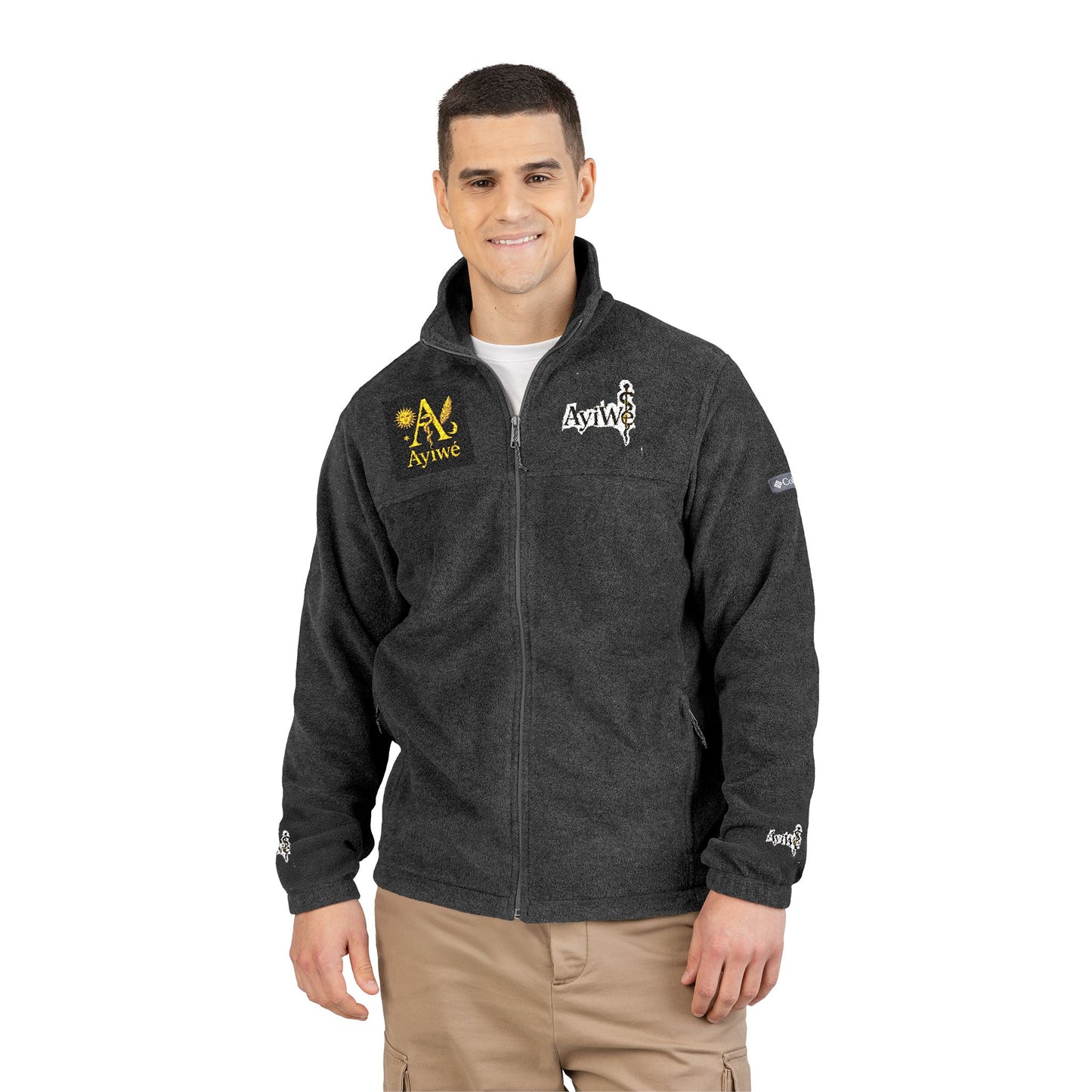 1A - AyiWé - Fibonacci8 Unisex Columbia Fleece Jacket (Embroidery) - AyiWé Fashion & Style