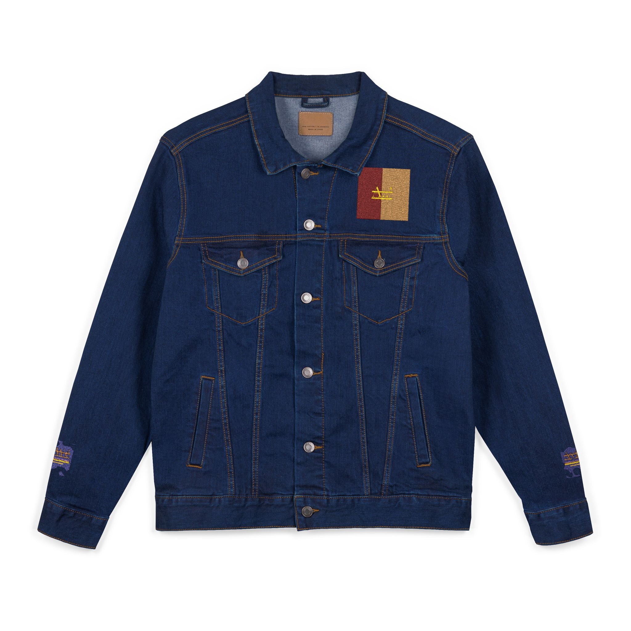 Fibonacci-AyiWeF Unisex Denim Jacket (Embroidery)