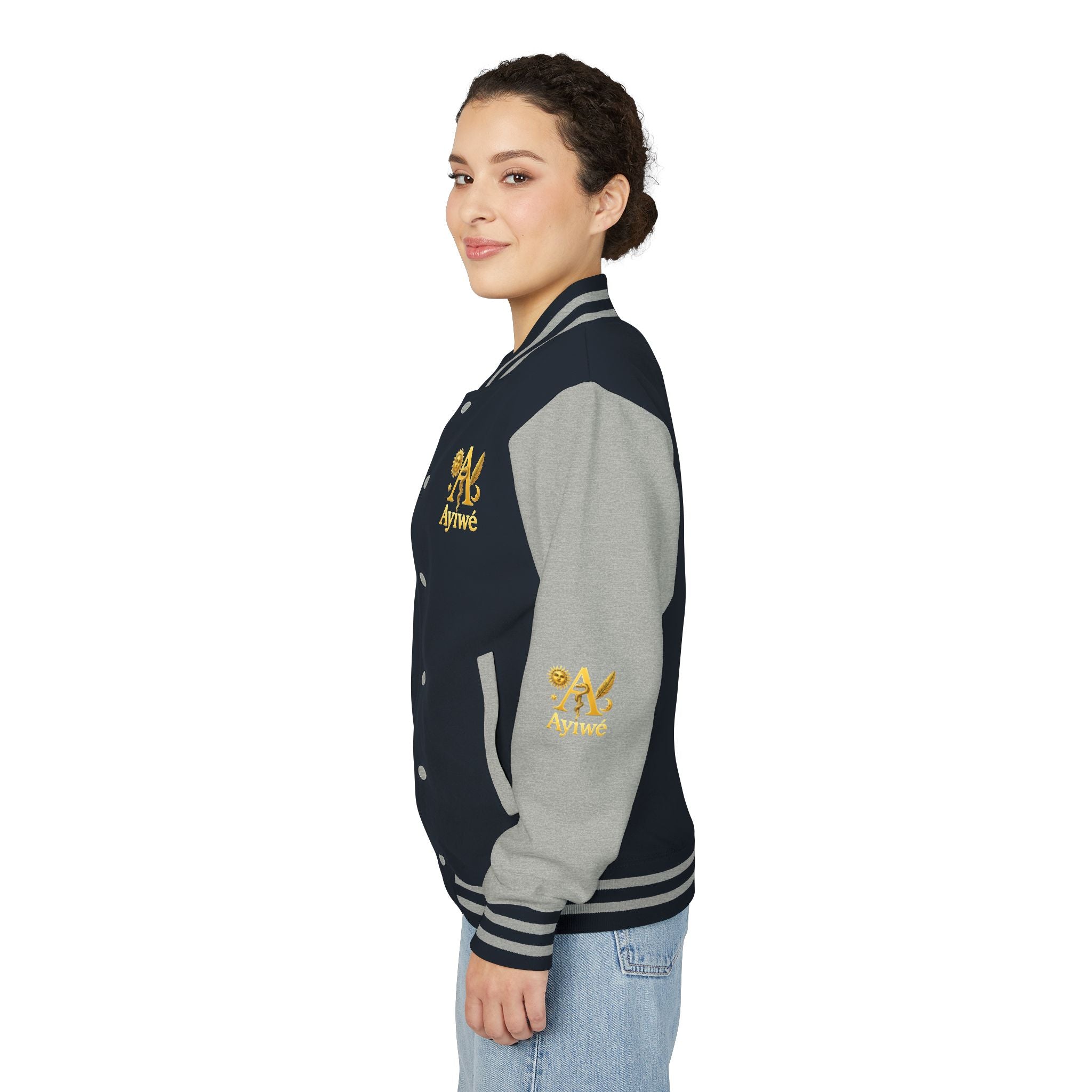 1-A High DegreAyiWé Unisex Heavyweight Letterman Jacket