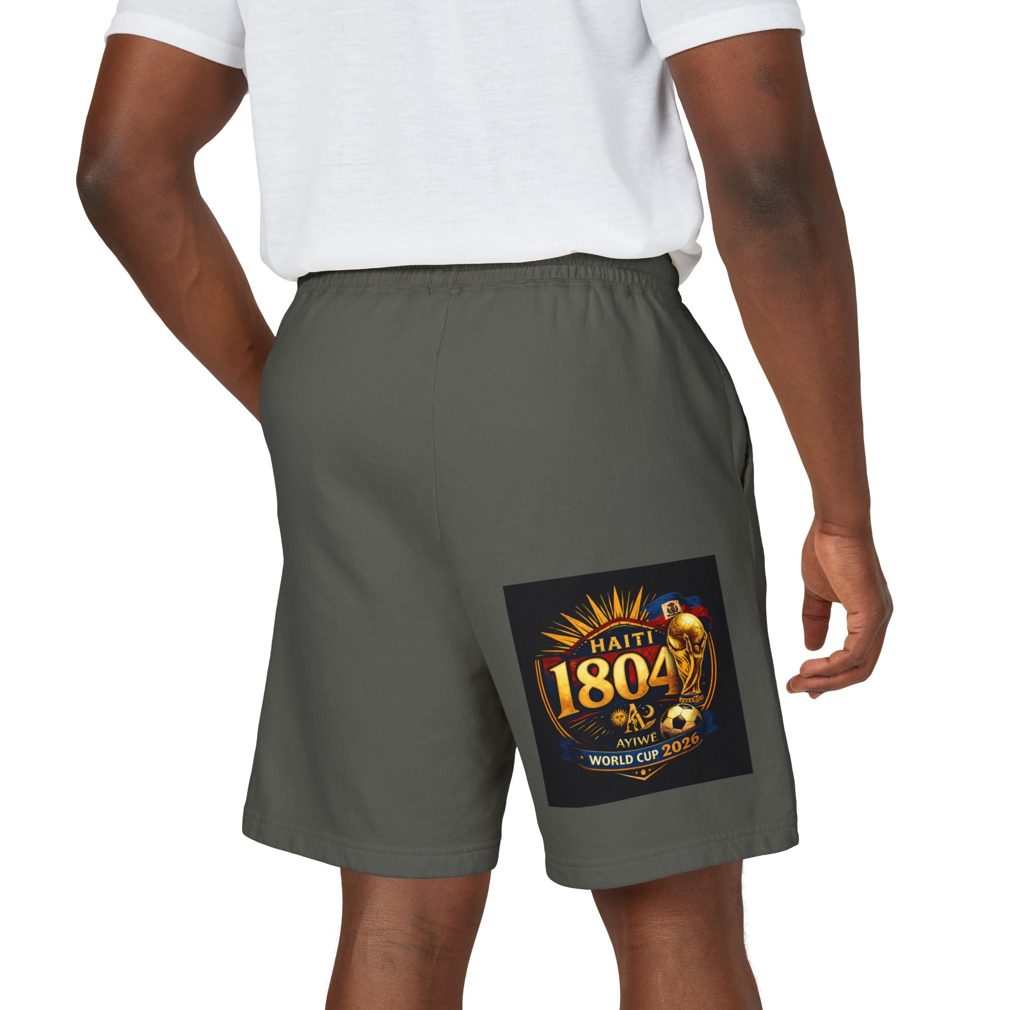 18Nov - world cup - Haiti Unisex Garment - Dyed Lightweight Fleece Sweat Shorts by AyiWe F&S - AyiWé Fashion & Style