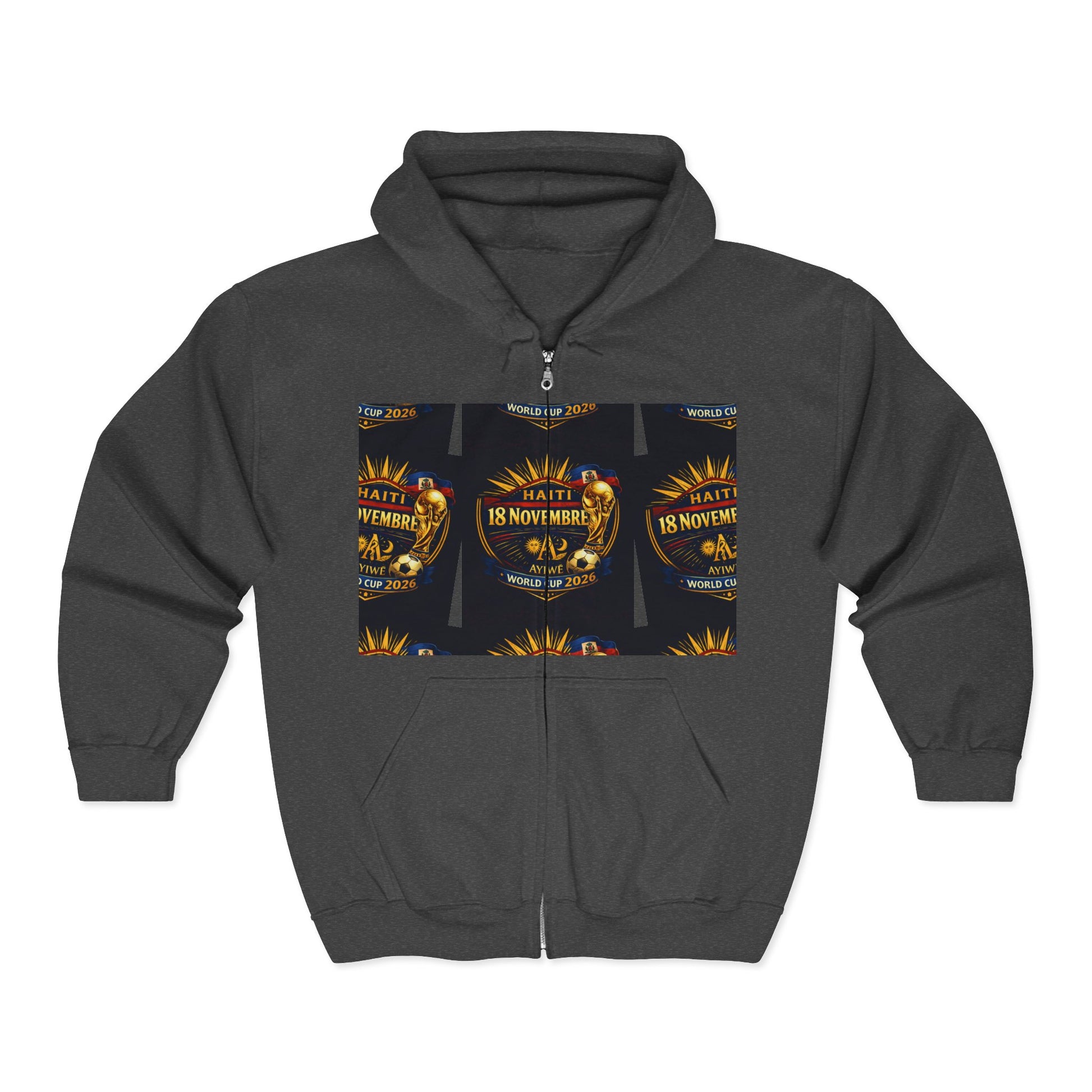 Ayiti18WC - 09G Unisex Heavy Blend™ Full Zip Hooded Sweatshirt by AyiWe F&S - AyiWé Fashion & Style