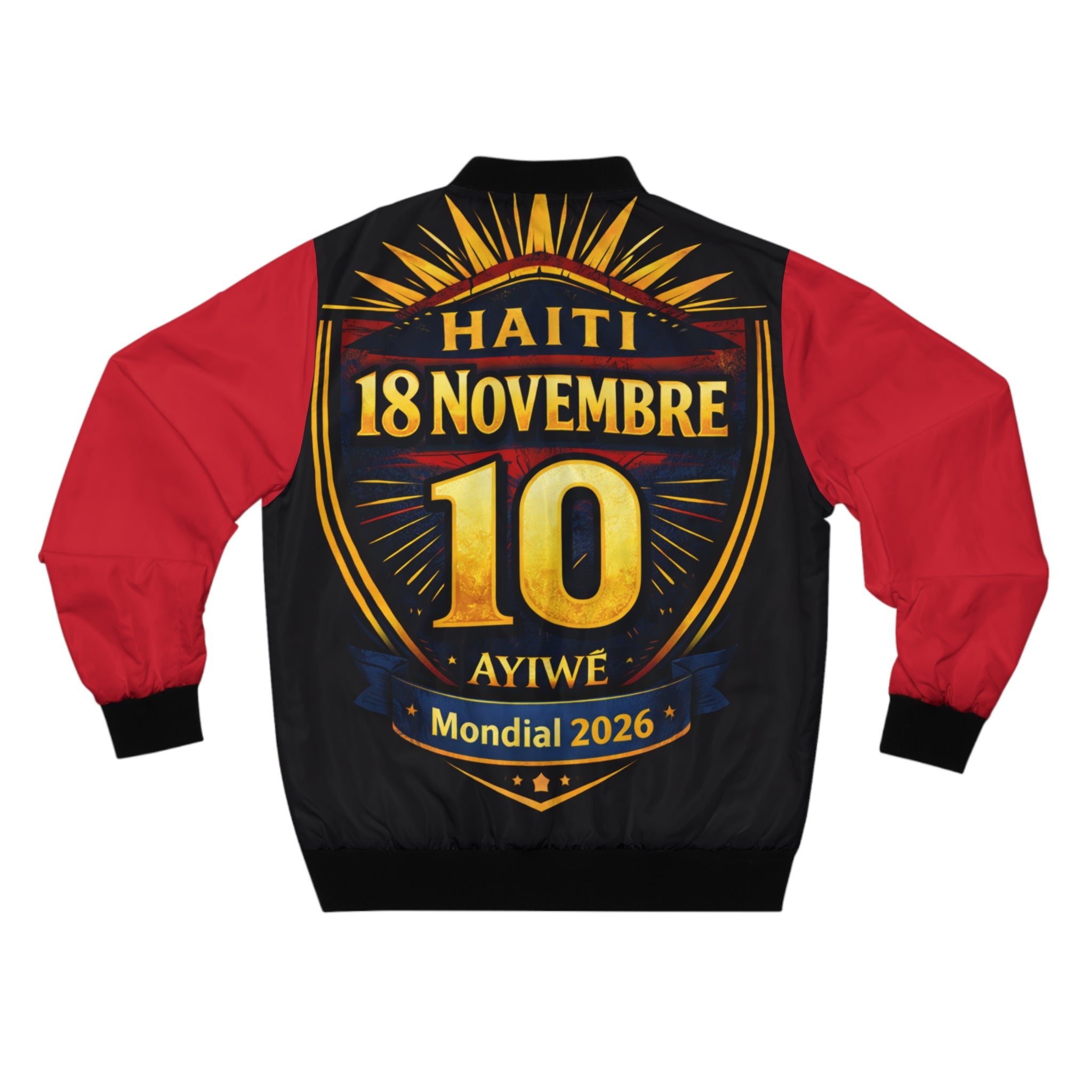 Ayiti2026 - WCup Men's Bomber Jacket (AOP). By AyiWe F&S - AyiWé Fashion & Style