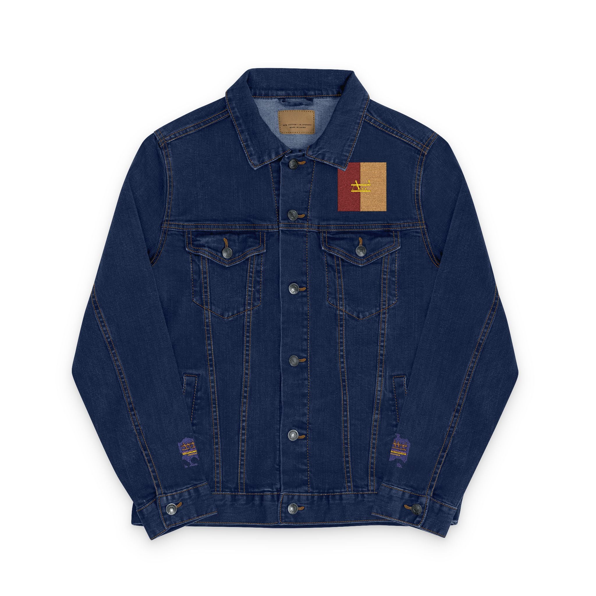 Fibonacci-AyiWeF Unisex Denim Jacket (Embroidery)