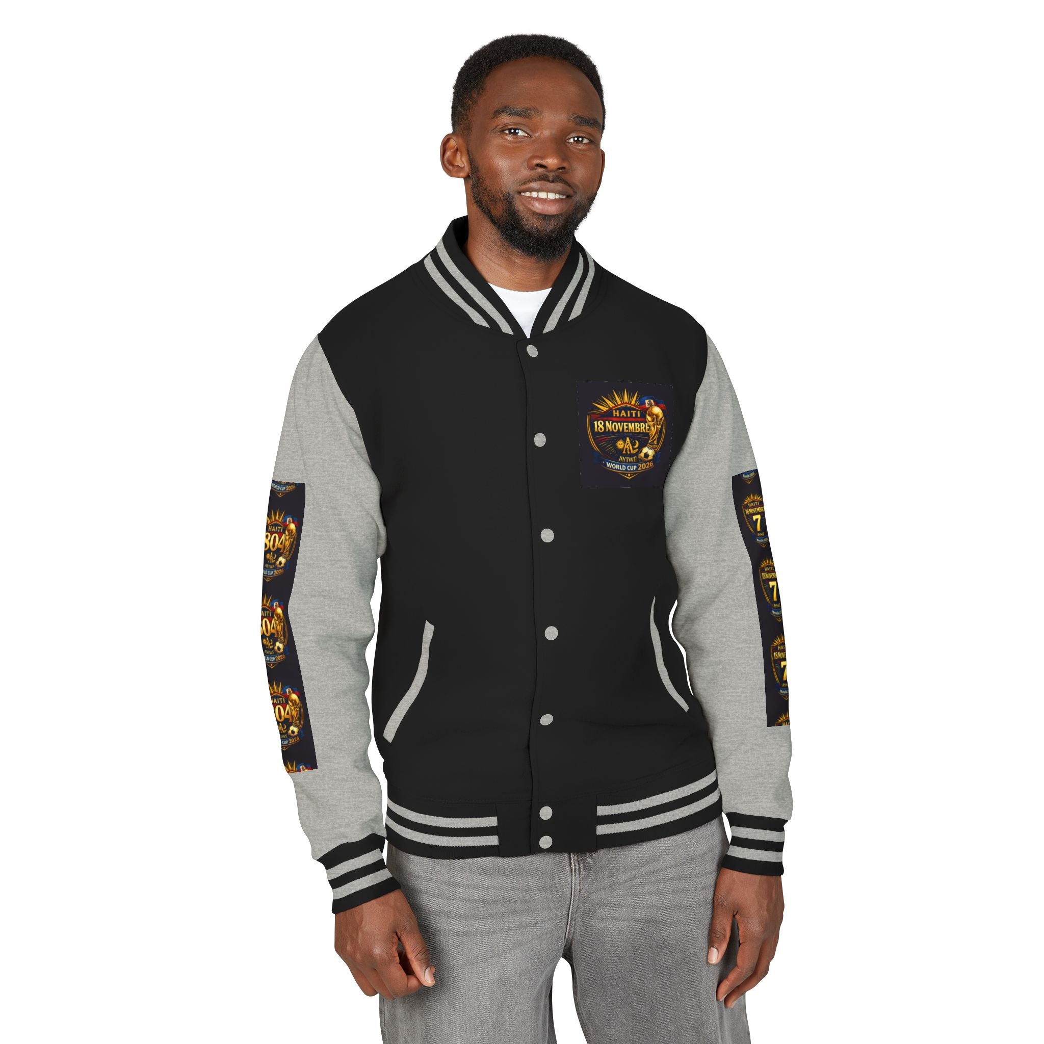 Haiti - Mondial2026 Unisex Heavyweight Letterman Jacket by AyiWe F&S - AyiWé Fashion & Style