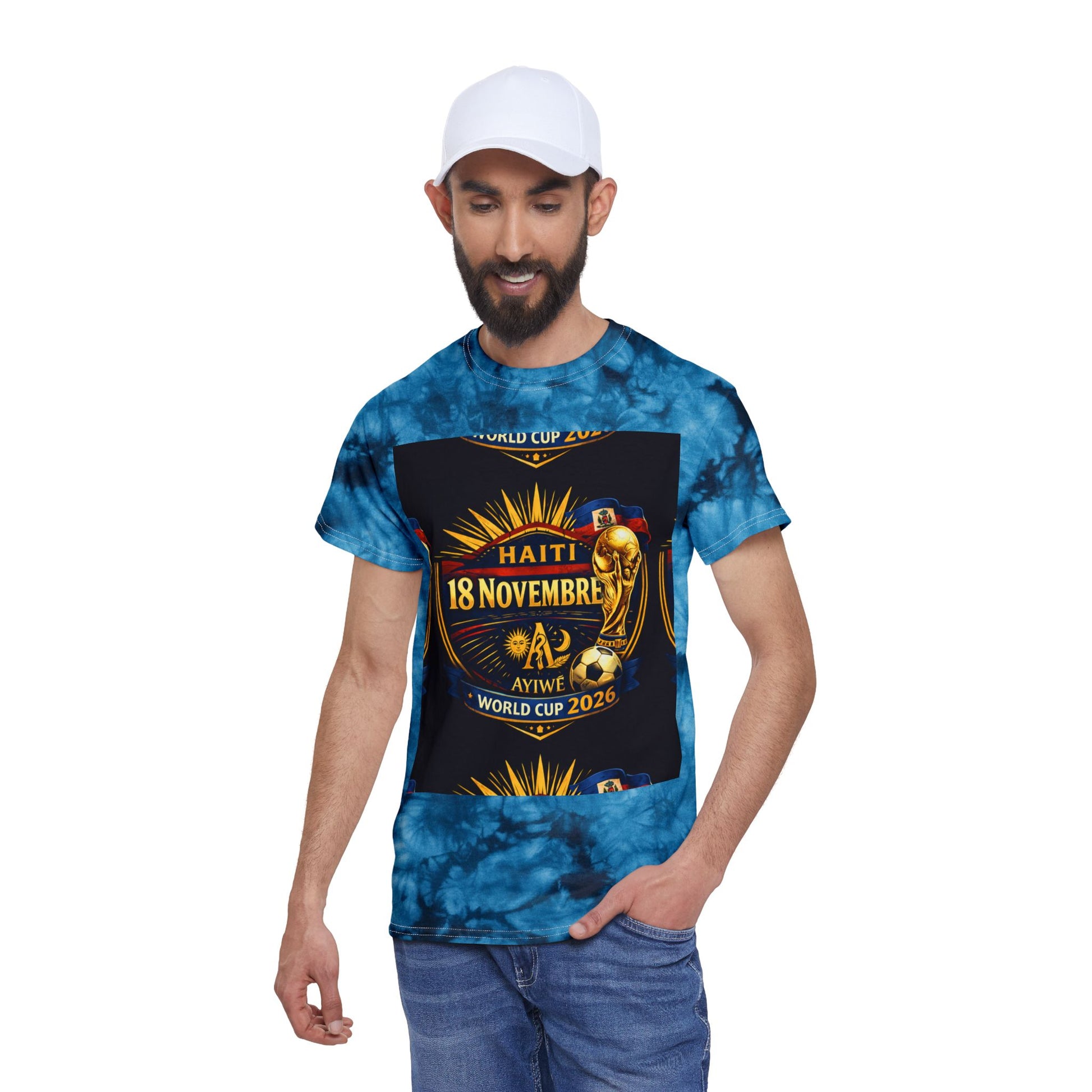 Ayiti18WC - Victoire WC 2026 Tie - Dye Tee, Crystal by AyiWe F&S by Ayiwe F&S - AyiWé Fashion & Style