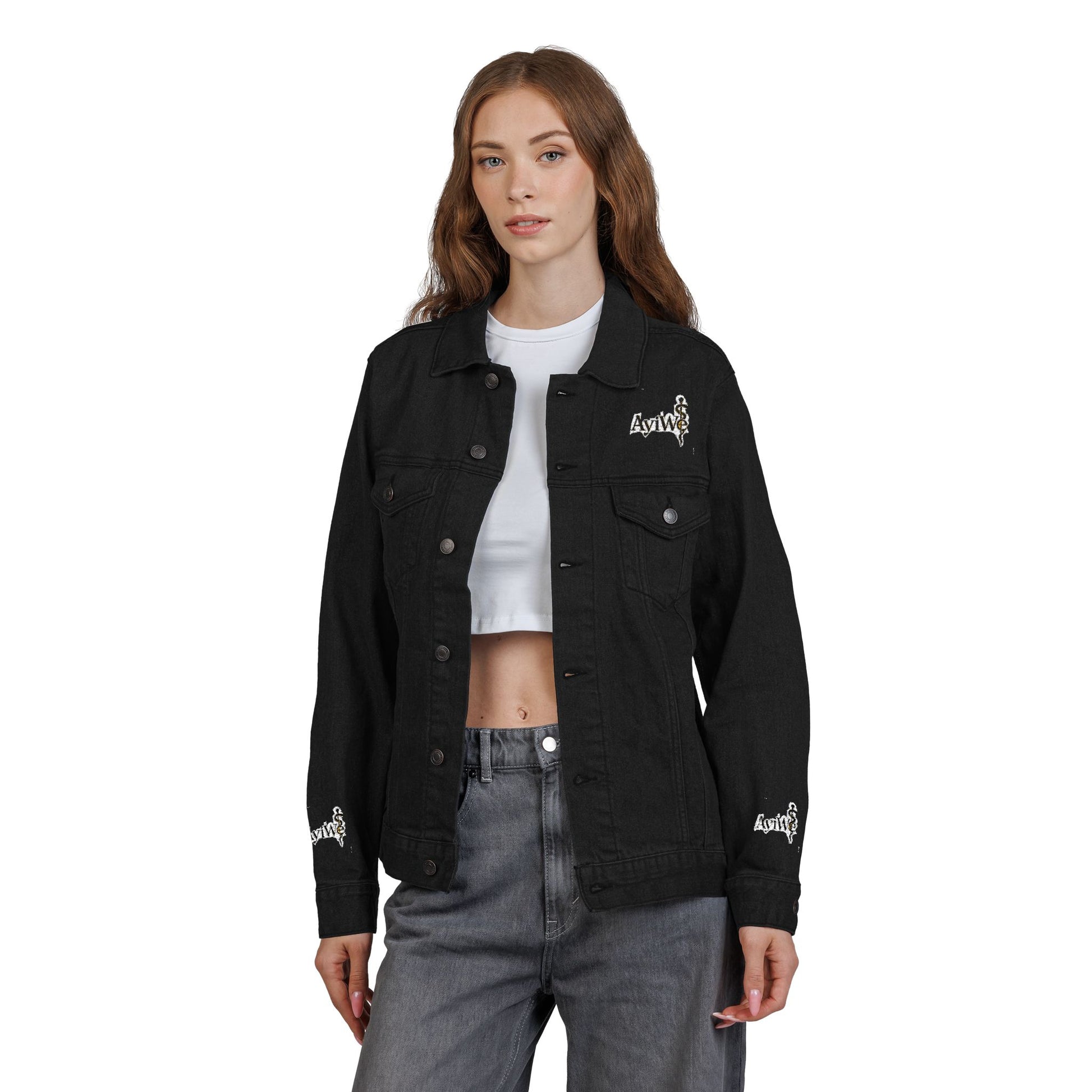 1AyiWé - Day&Night12 Unisex Denim Jacket (Embroidery) - AyiWé Fashion & Style