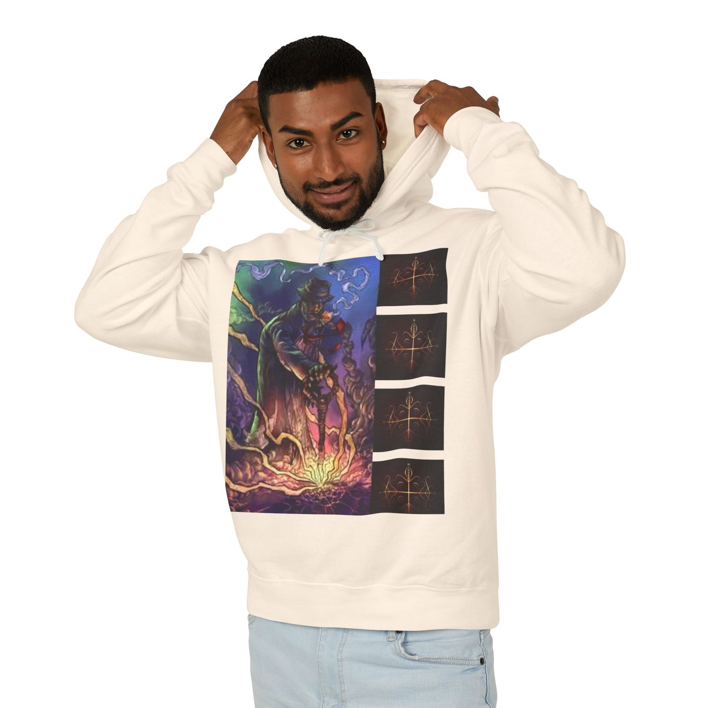 Ayi06 Unisex Lightweight Hooded Sweatshirt. Powered by AyiWe FS