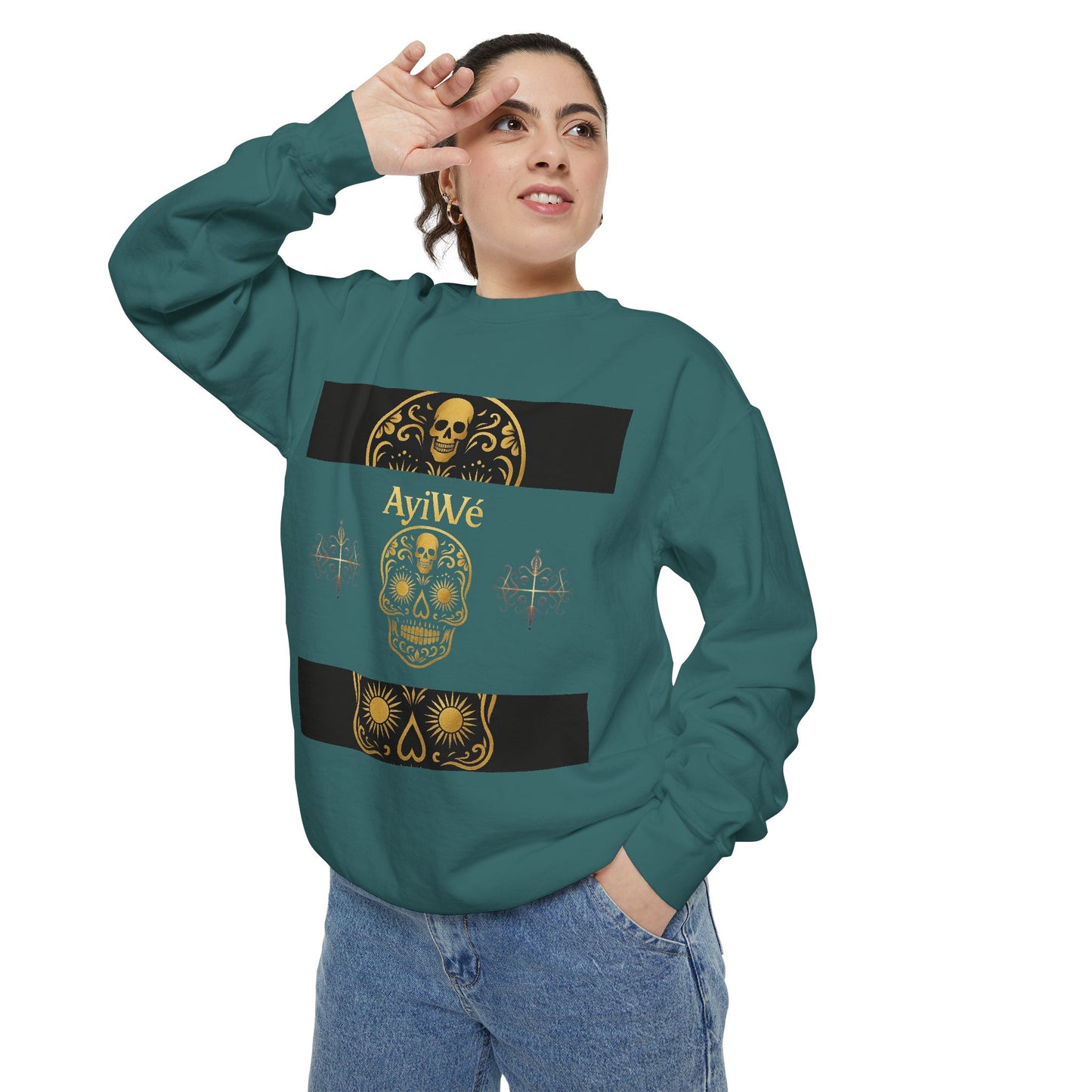 4K-Ayi Unisex Garment-Dyed Sweatshirt. Powered by AyiWe FS