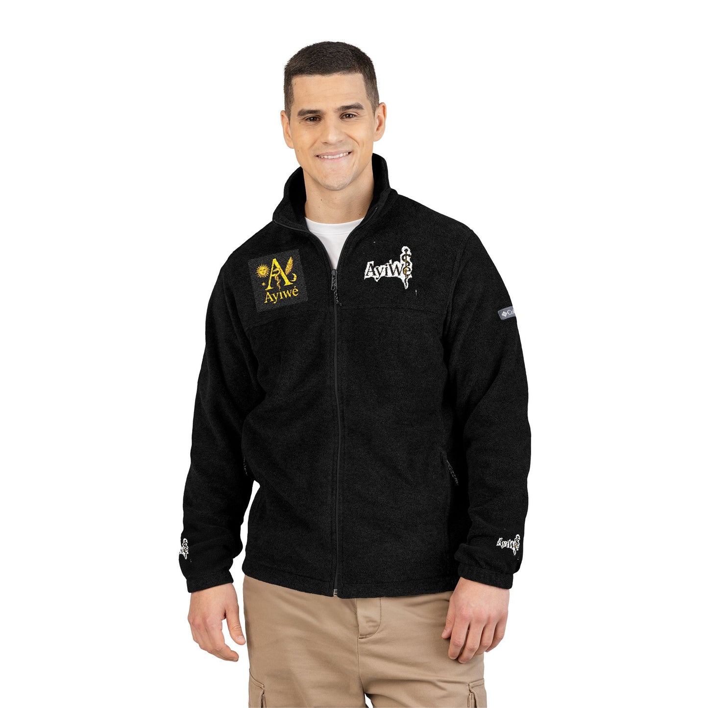 1A - AyiWé - Fibonacci8 Unisex Columbia Fleece Jacket (Embroidery) - AyiWé Fashion & Style
