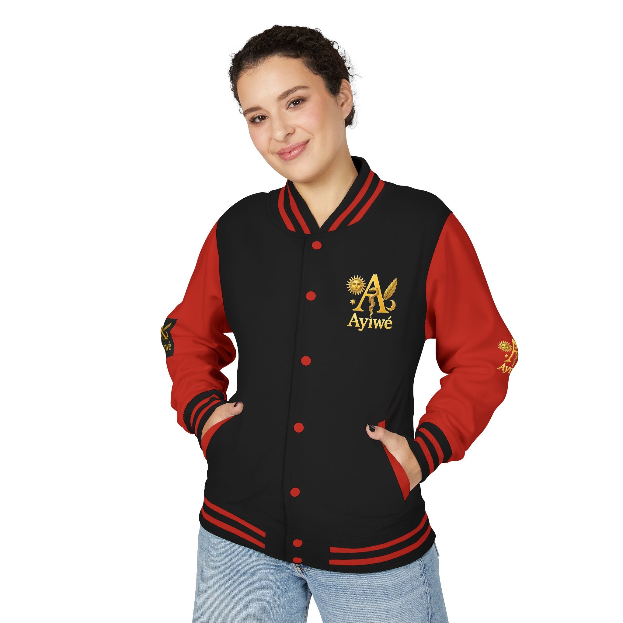 1-A High DegreAyiWé Unisex Heavyweight Letterman Jacket