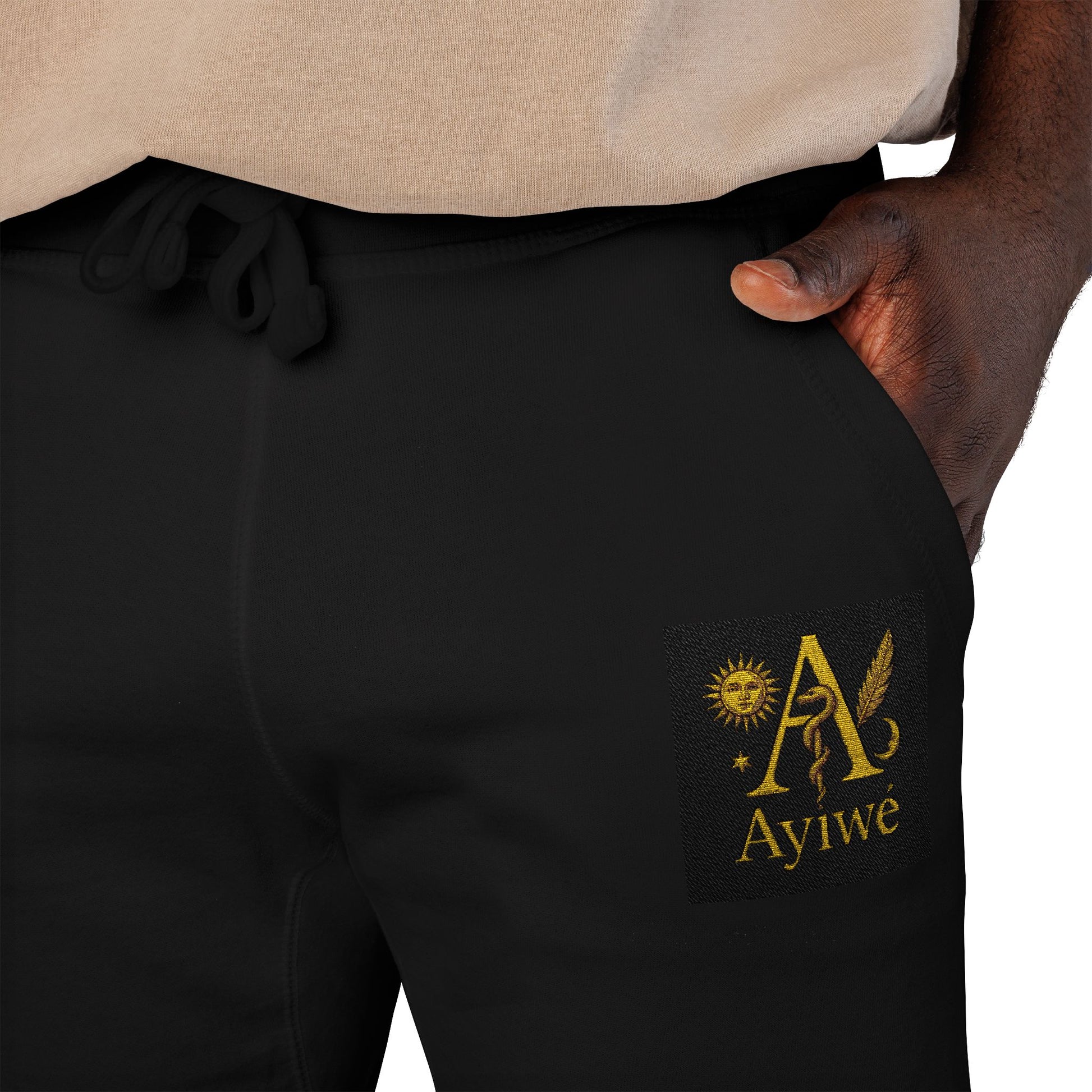 B - One AyiWé Unisex Fleece Sweatpants (Embroidery) - AyiWé Fashion & Style