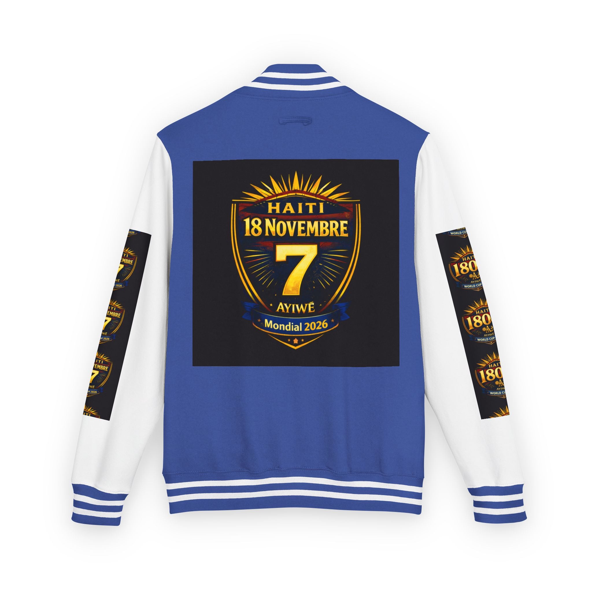 Haiti - Mondial2026 Unisex Heavyweight Letterman Jacket by AyiWe F&S - AyiWé Fashion & Style