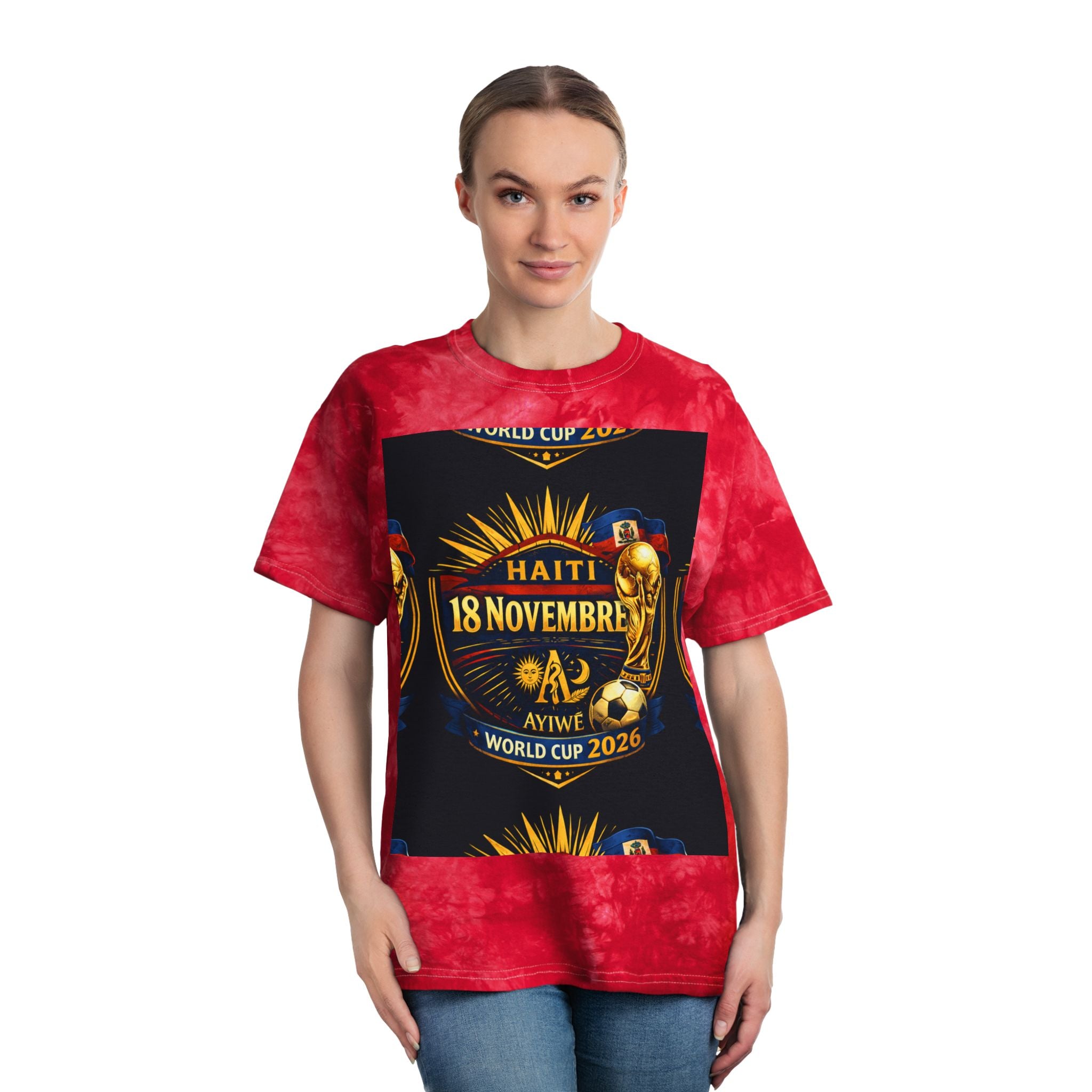 Ayiti18WC - Victoire WC 2026 Tie - Dye Tee, Crystal by AyiWe F&S by Ayiwe F&S - AyiWé Fashion & Style