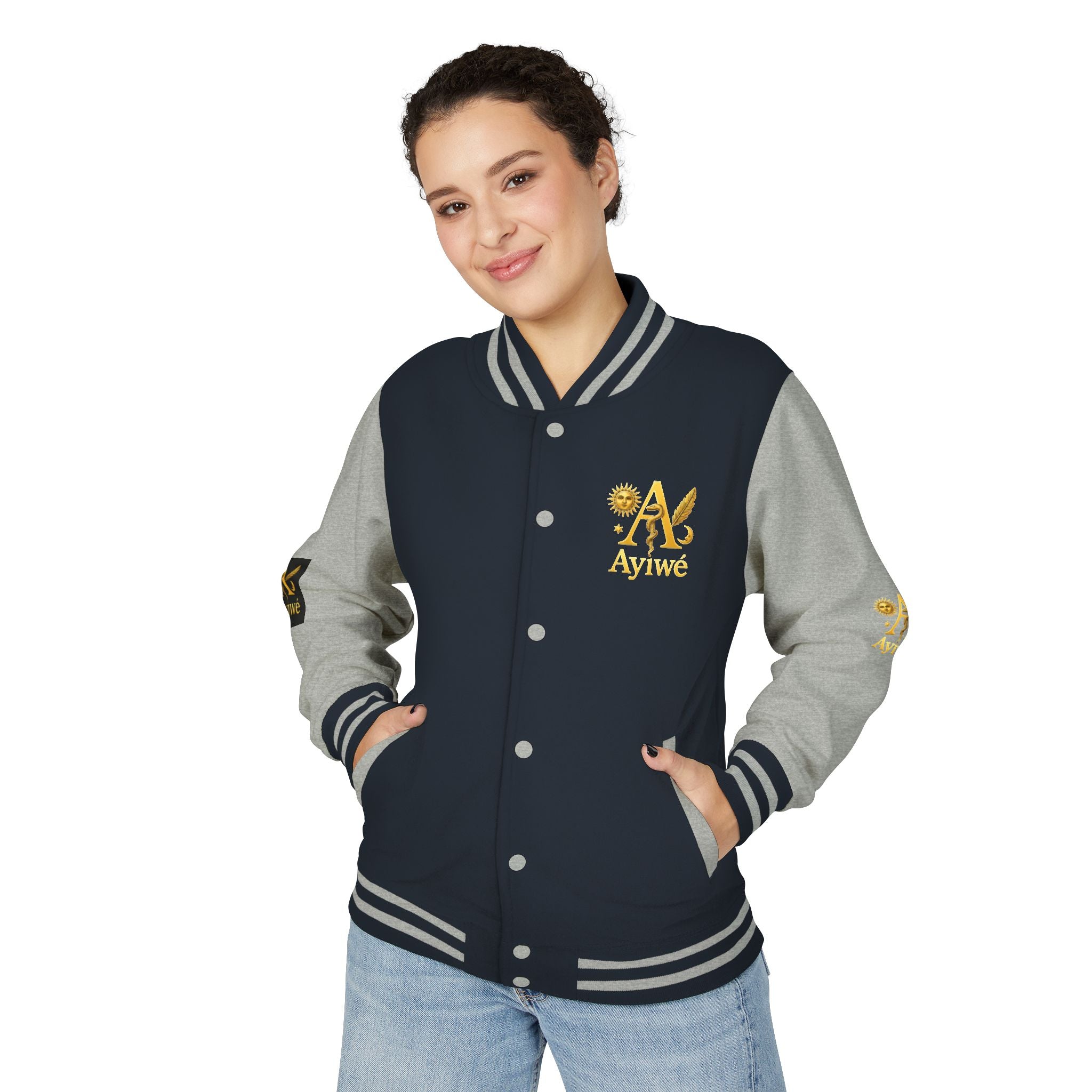 1-A High DegreAyiWé Unisex Heavyweight Letterman Jacket