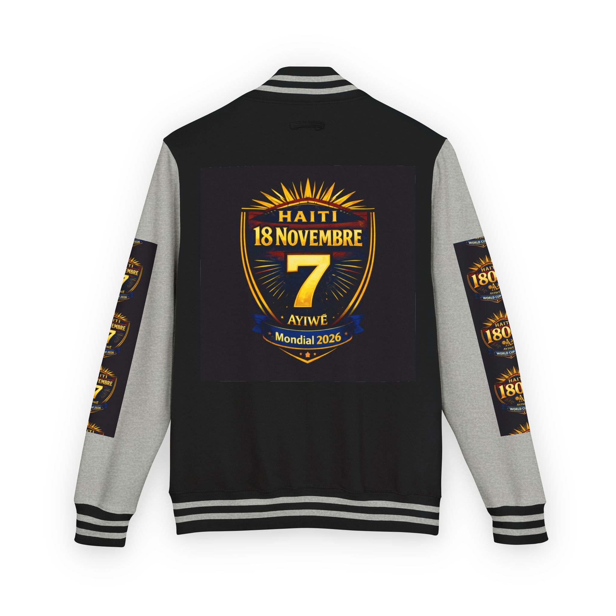 Haiti - Mondial2026 Unisex Heavyweight Letterman Jacket by AyiWe F&S - AyiWé Fashion & Style