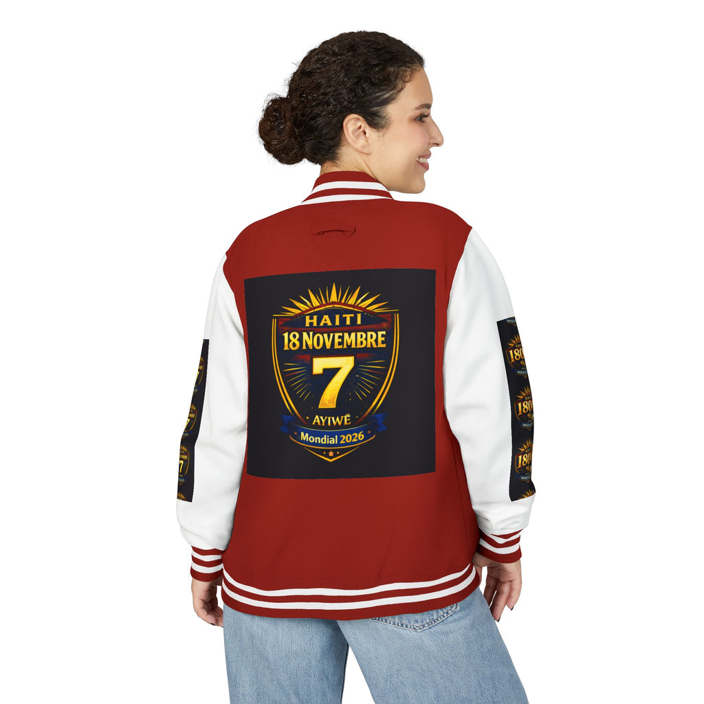 Haiti - Mondial2026 Unisex Heavyweight Letterman Jacket by AyiWe F&S - AyiWé Fashion & Style