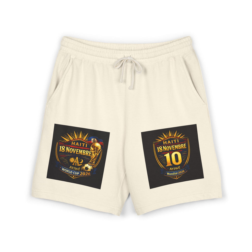 18Nov - world cup - Haiti Unisex Garment - Dyed Lightweight Fleece Sweat Shorts by AyiWe F&S - AyiWé Fashion & Style