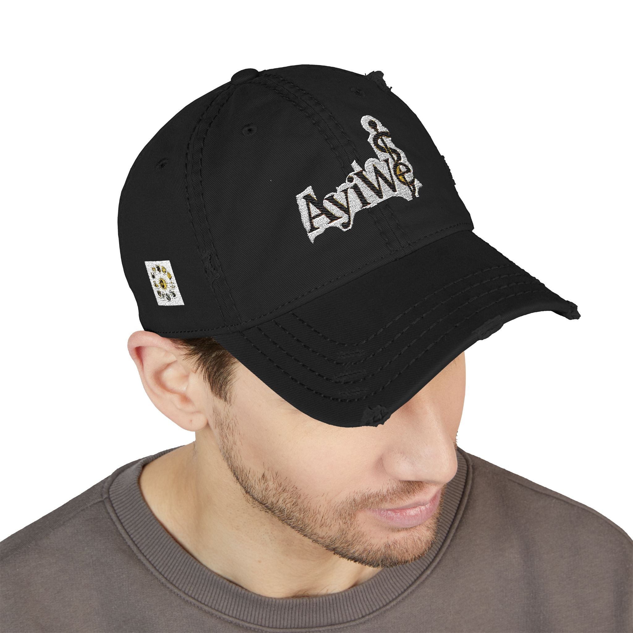 AB3-AyiWé Distressed Dad Hat (Embroidery)