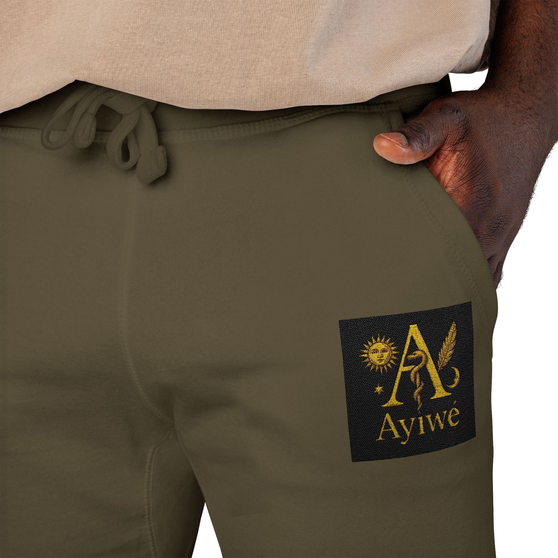 B - One AyiWé Unisex Fleece Sweatpants (Embroidery) - AyiWé Fashion & Style