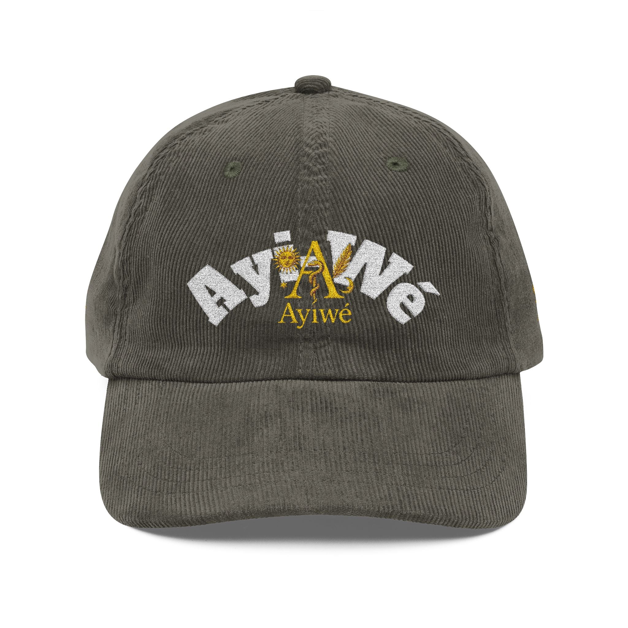 AyiWé Day and Night 1 Vintage Corduroy Cap (Embroidery)