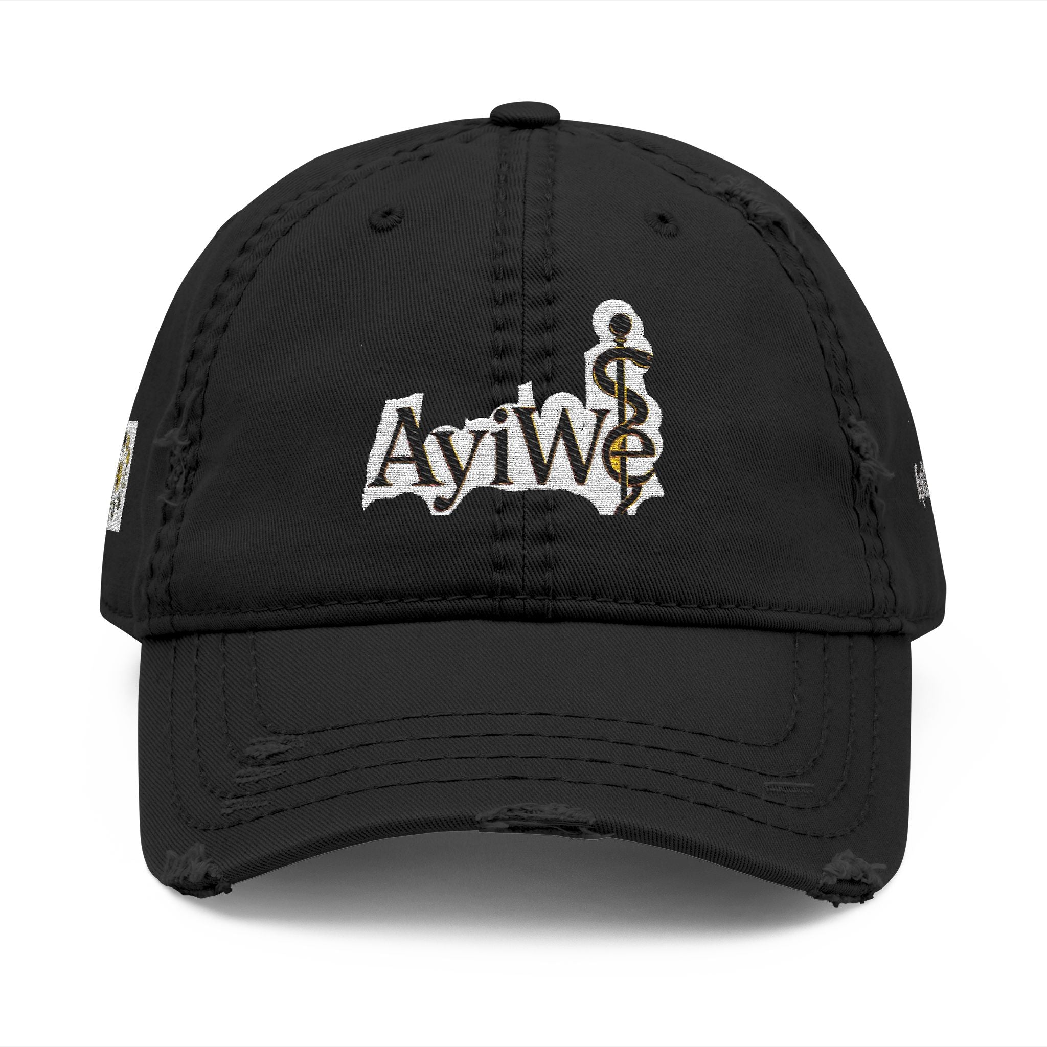 AB3-AyiWé Distressed Dad Hat (Embroidery)