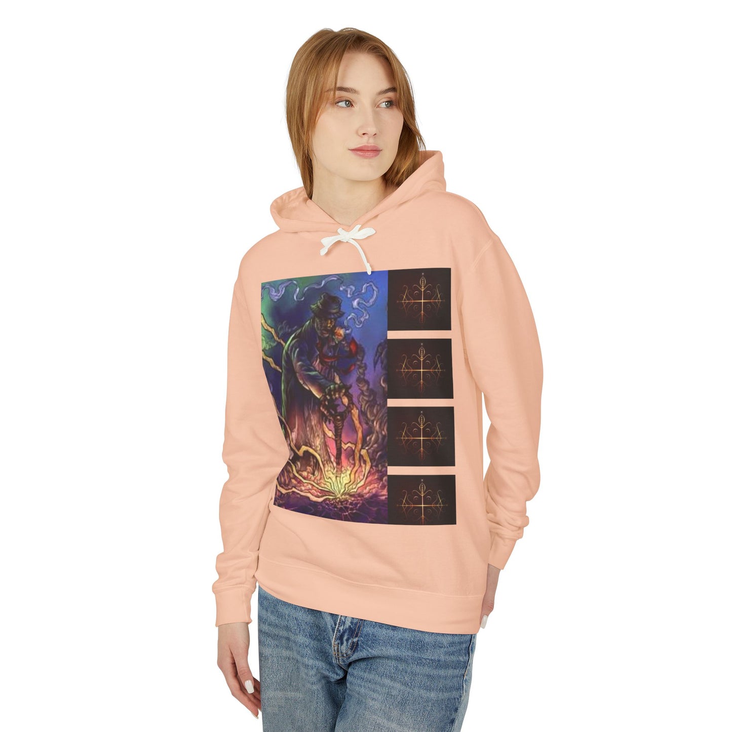 Ayi06 Unisex Lightweight Hooded Sweatshirt. Powered by AyiWe FS