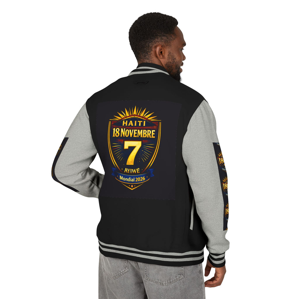Haiti - Mondial2026 Unisex Heavyweight Letterman Jacket by AyiWe F&S - AyiWé Fashion & Style