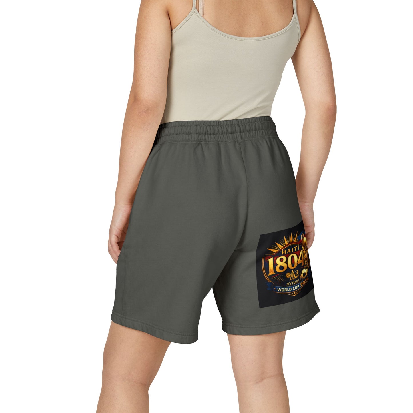 18Nov - world cup - Haiti Unisex Garment - Dyed Lightweight Fleece Sweat Shorts by AyiWe F&S - AyiWé Fashion & Style