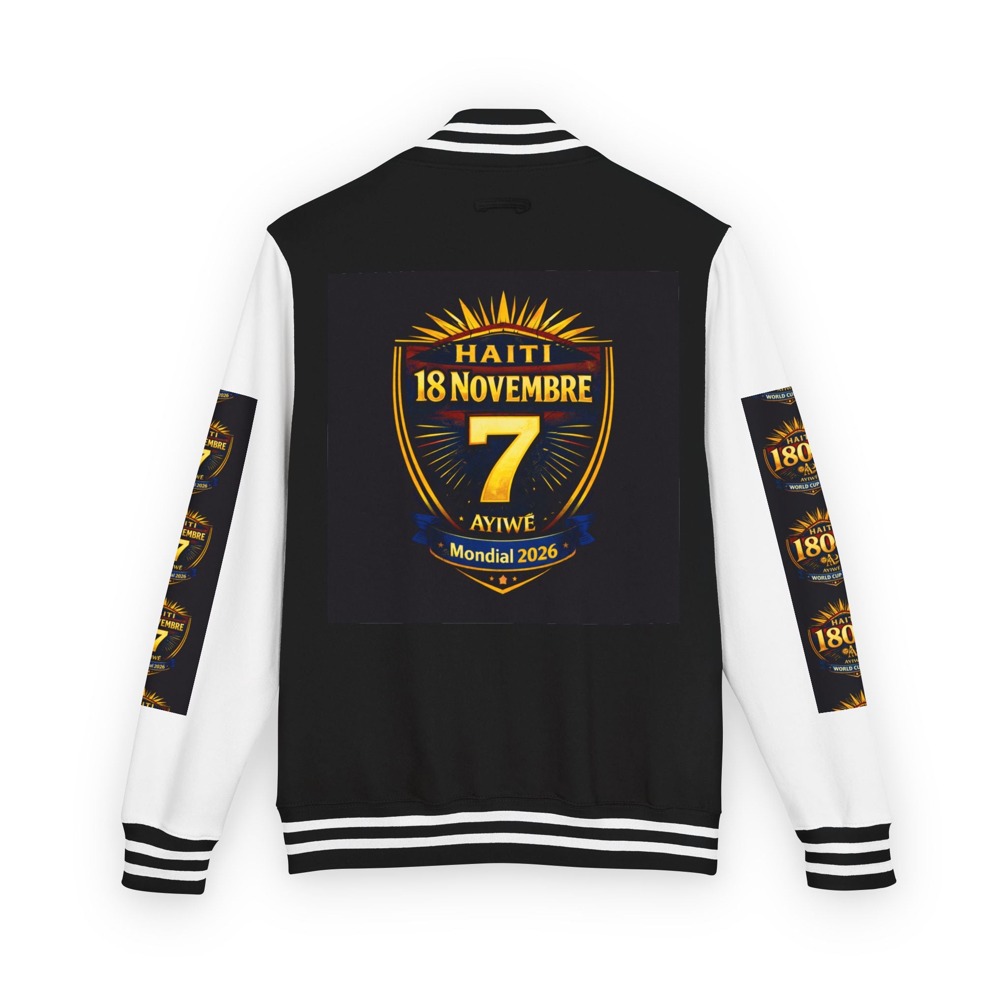 Haiti - Mondial2026 Unisex Heavyweight Letterman Jacket by AyiWe F&S - AyiWé Fashion & Style