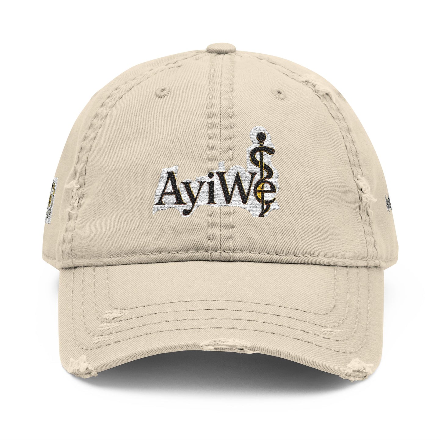 AB3 - AyiWé Distressed Dad Hat (Embroidery) - AyiWé Fashion & Style