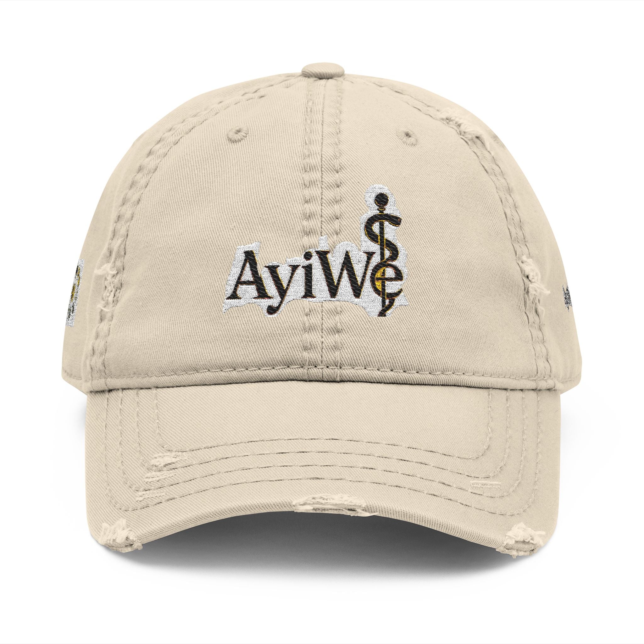 AB3-AyiWé Distressed Dad Hat (Embroidery)