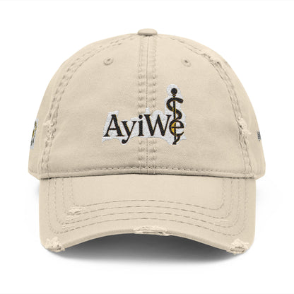 AB3 - AyiWé Distressed Dad Hat (Embroidery) - AyiWé Fashion & Style