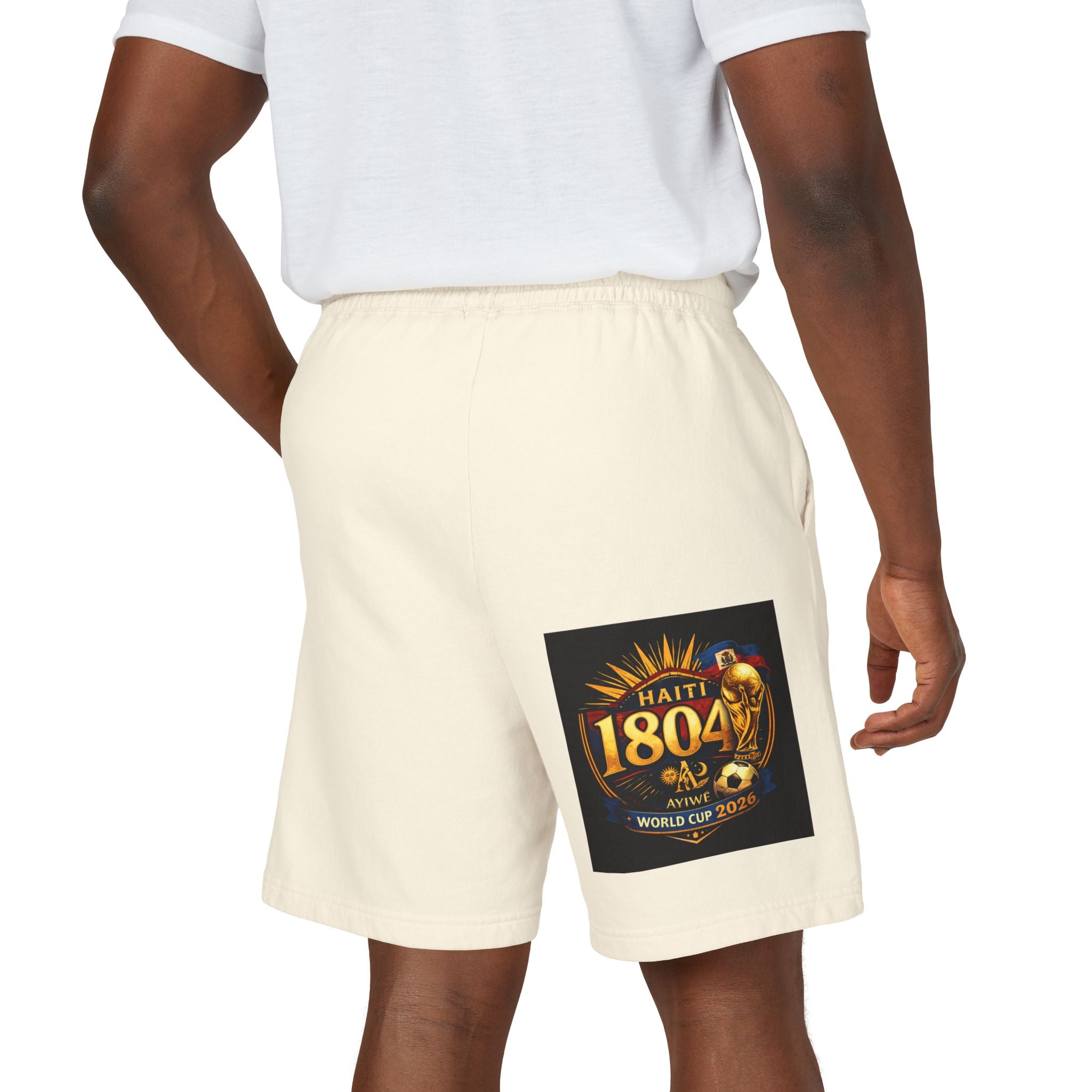 18Nov - world cup - Haiti Unisex Garment - Dyed Lightweight Fleece Sweat Shorts by AyiWe F&S - AyiWé Fashion & Style