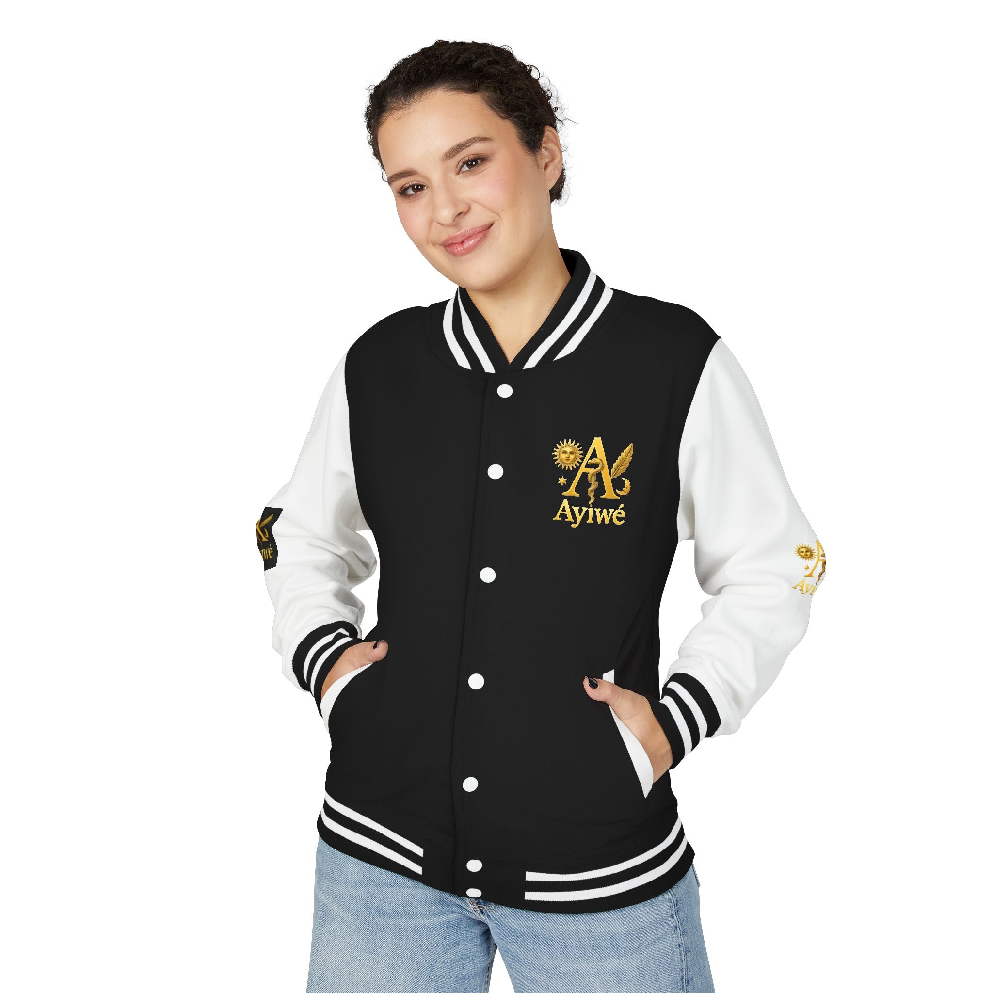 1-A High DegreAyiWé Unisex Heavyweight Letterman Jacket